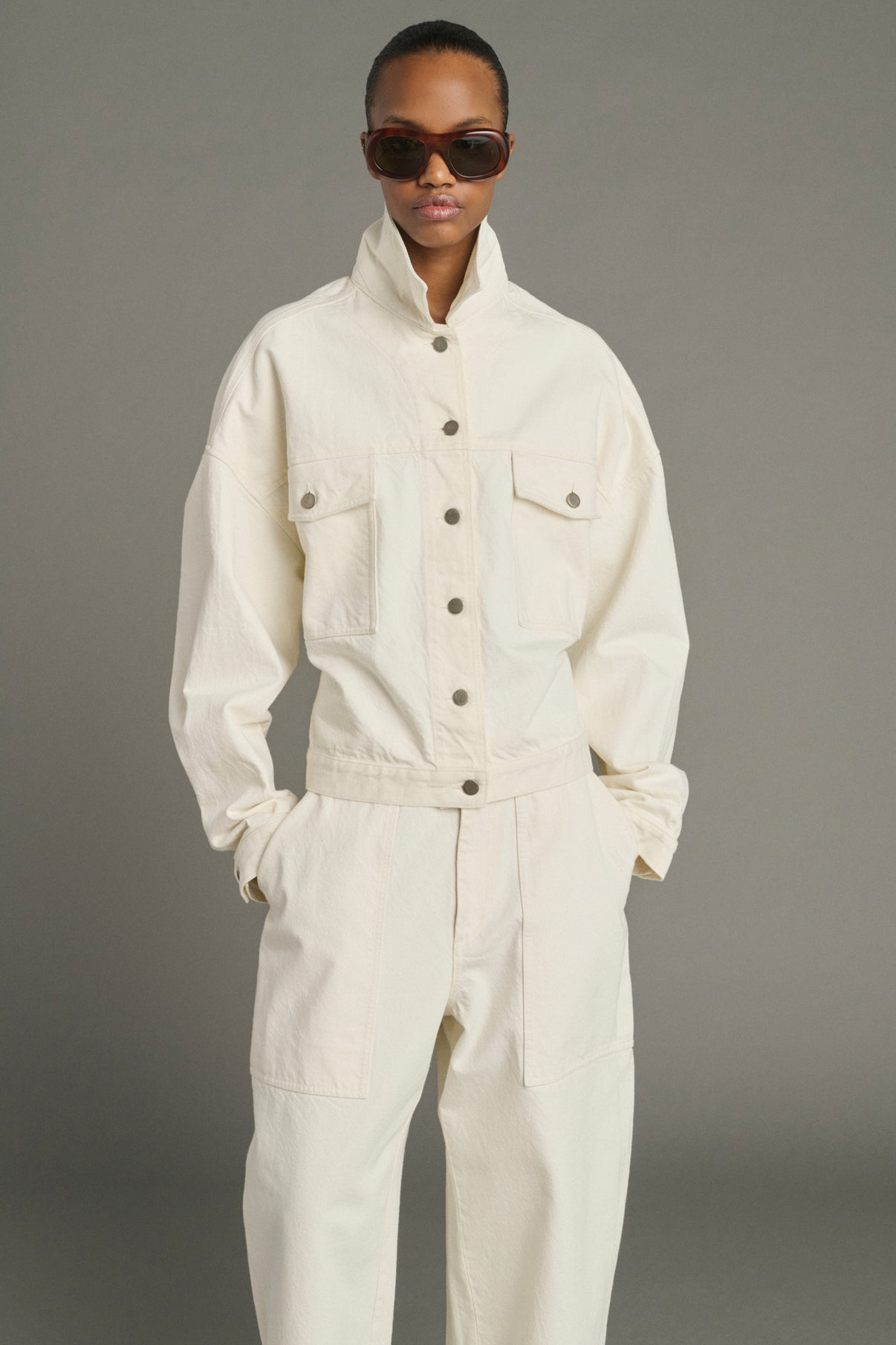Chaqueta Lys - Crudo - Algodón - Mujer vue 5