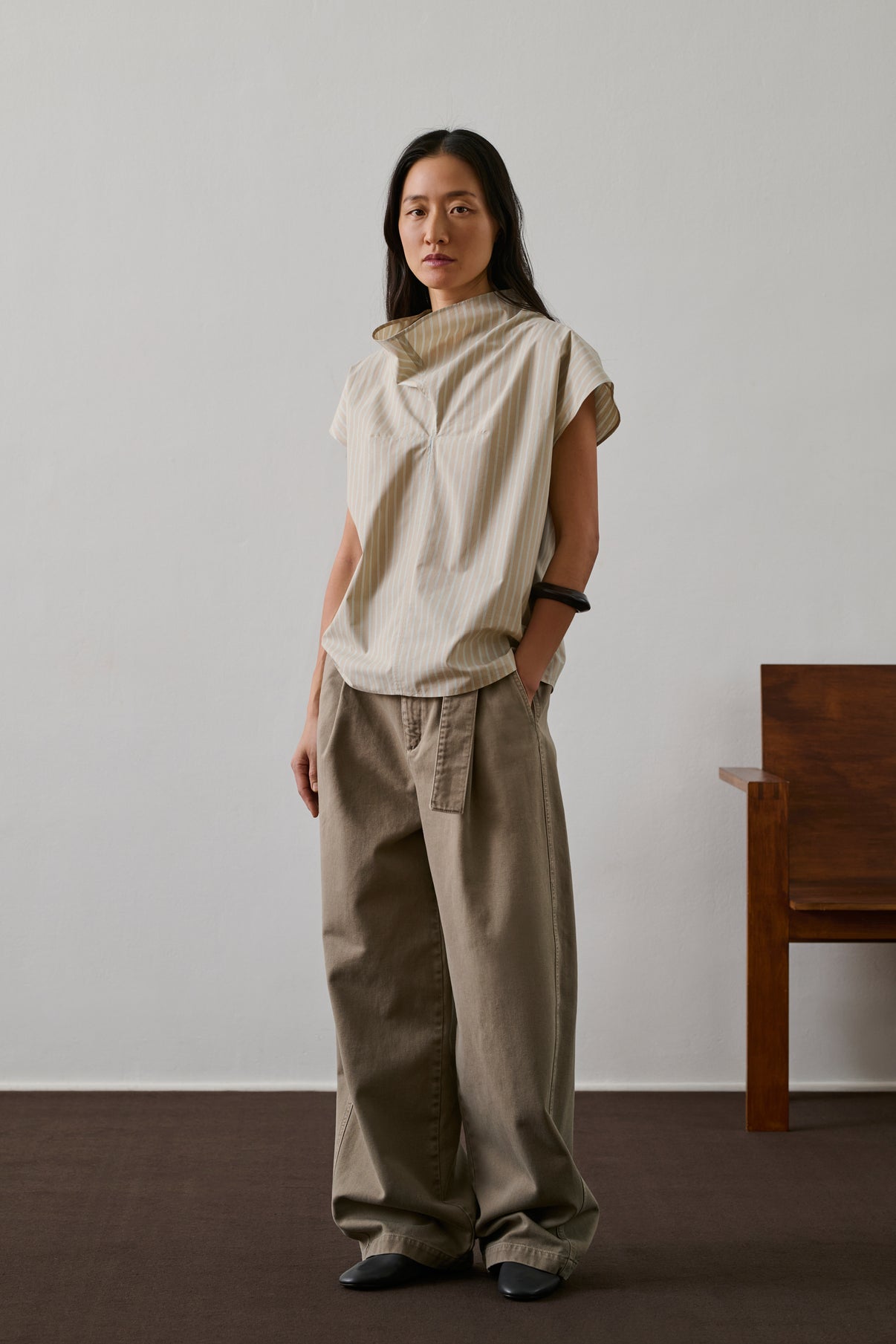 Blouse Farah - Gris/Bleu - Coton - Femme vue 2