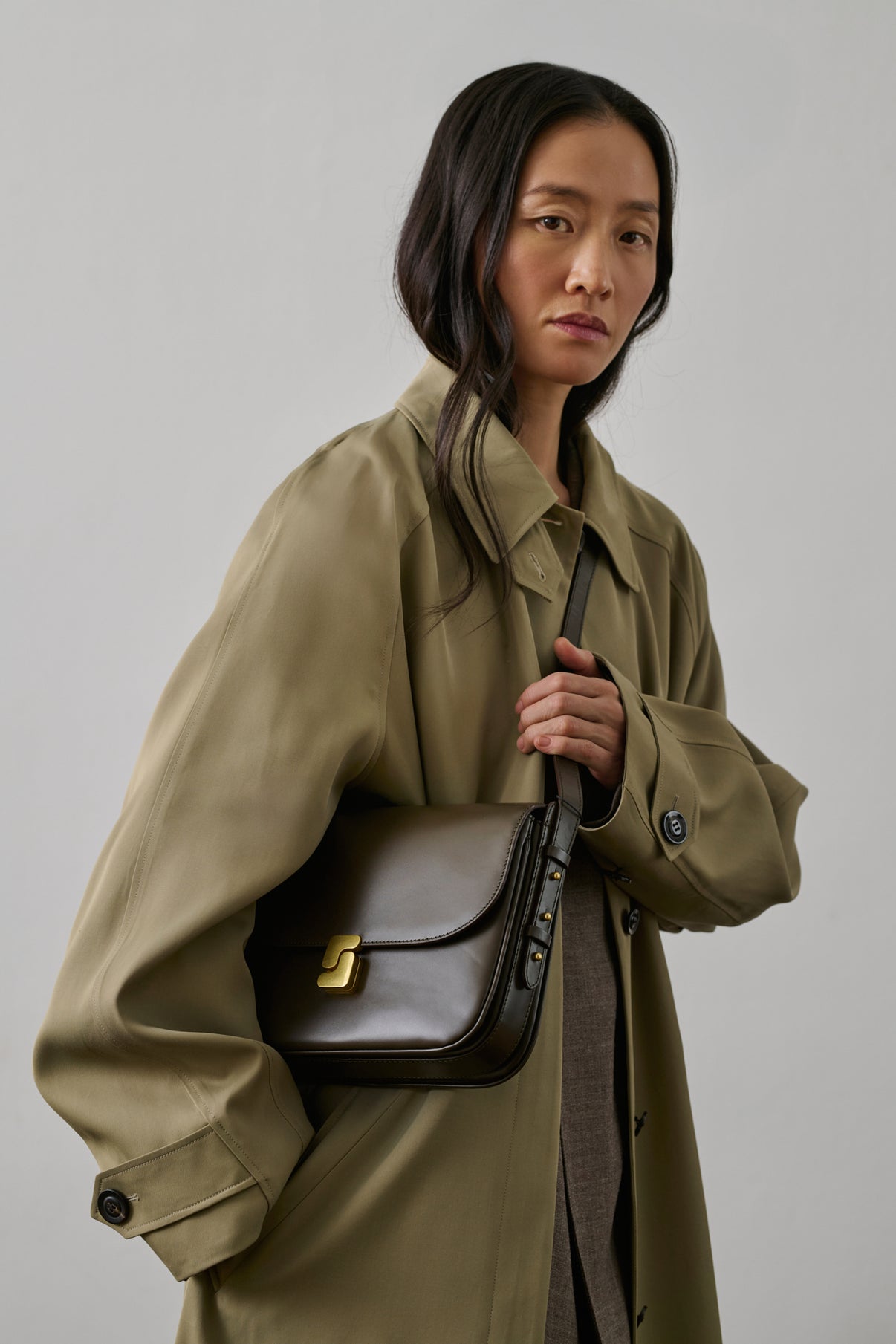 Sac Bellissima Maxi - Kaki - Cuir - Femme vue 2