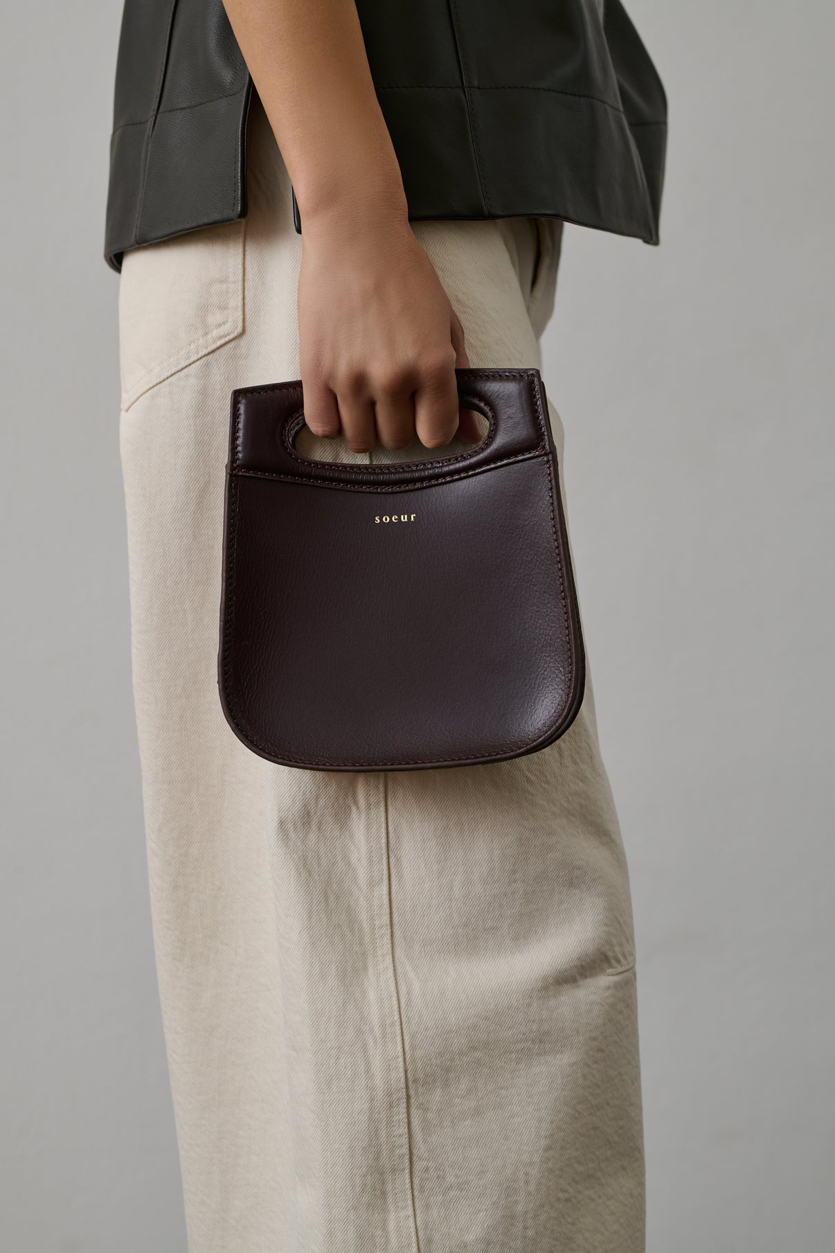 Sac Cheri Mini - Bordeaux Foncé - Cuir - Femme vue 2