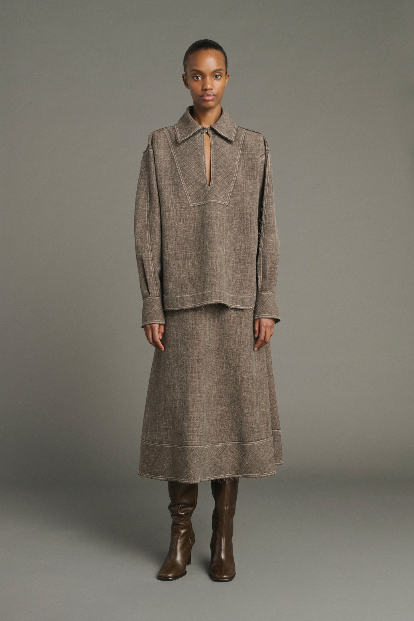 Blouse Jana - Marron Chiné - Femme