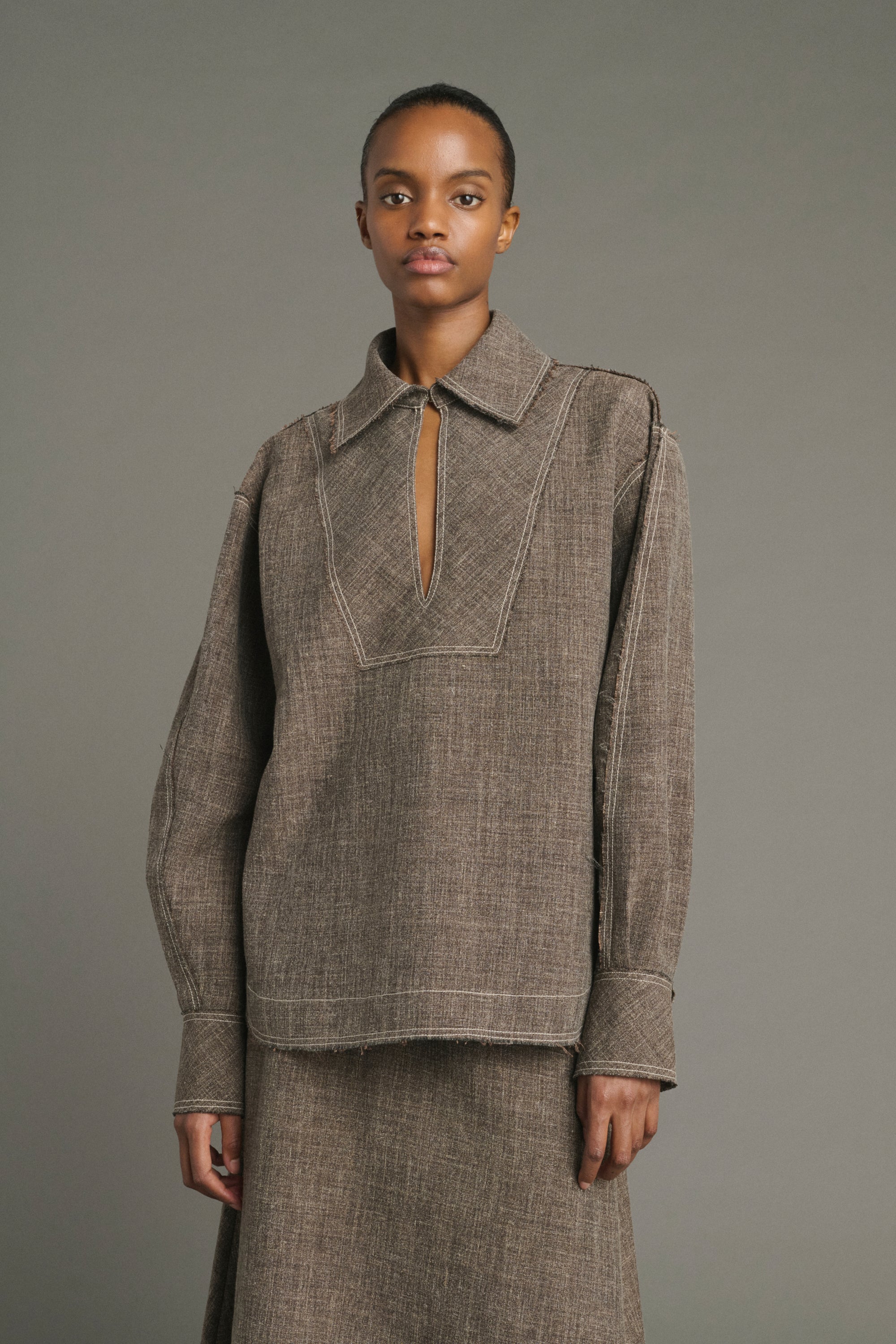 Blouse JANA Brown Heathered