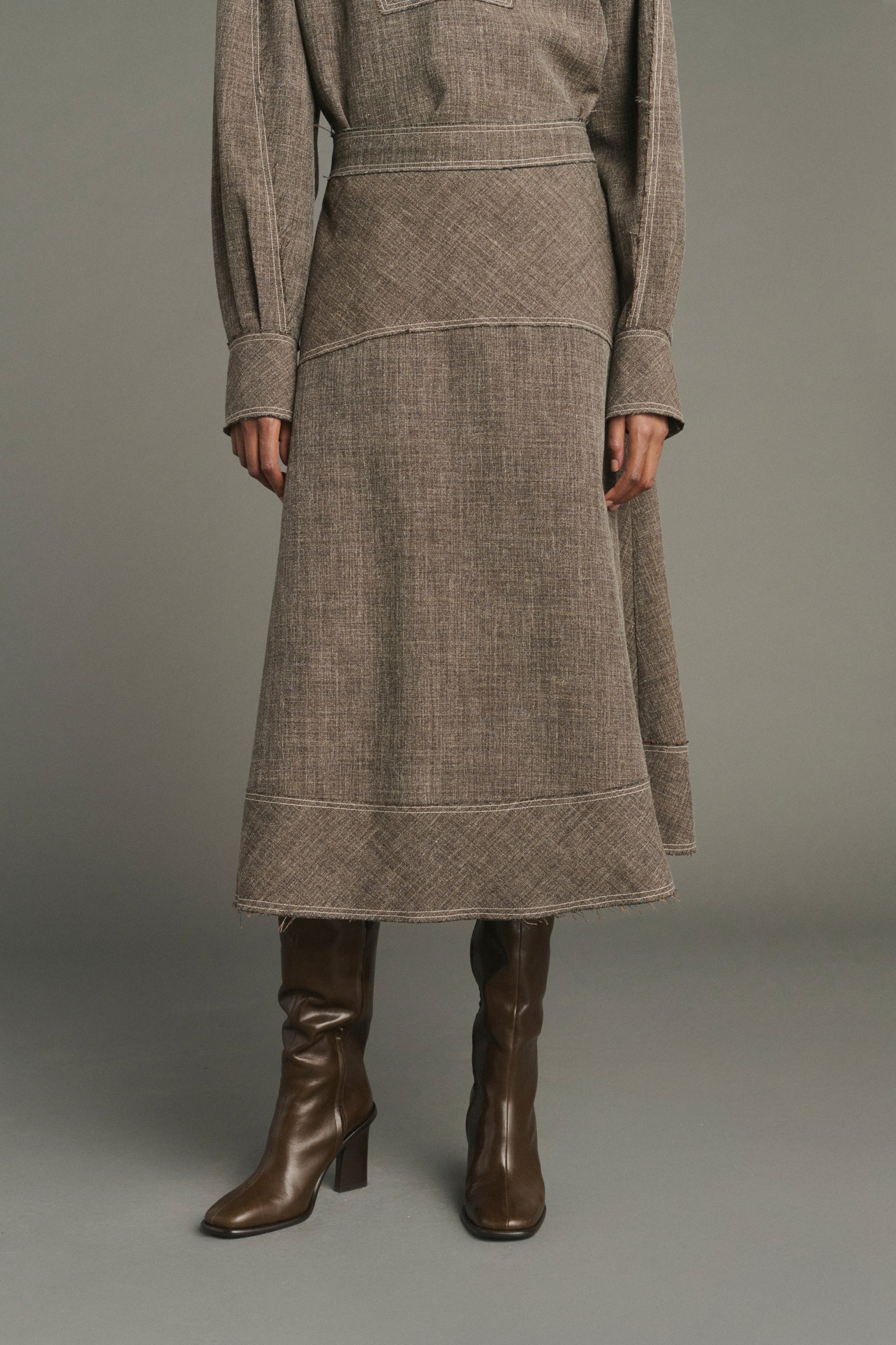 Skirt JANELLE Brown Heathered
