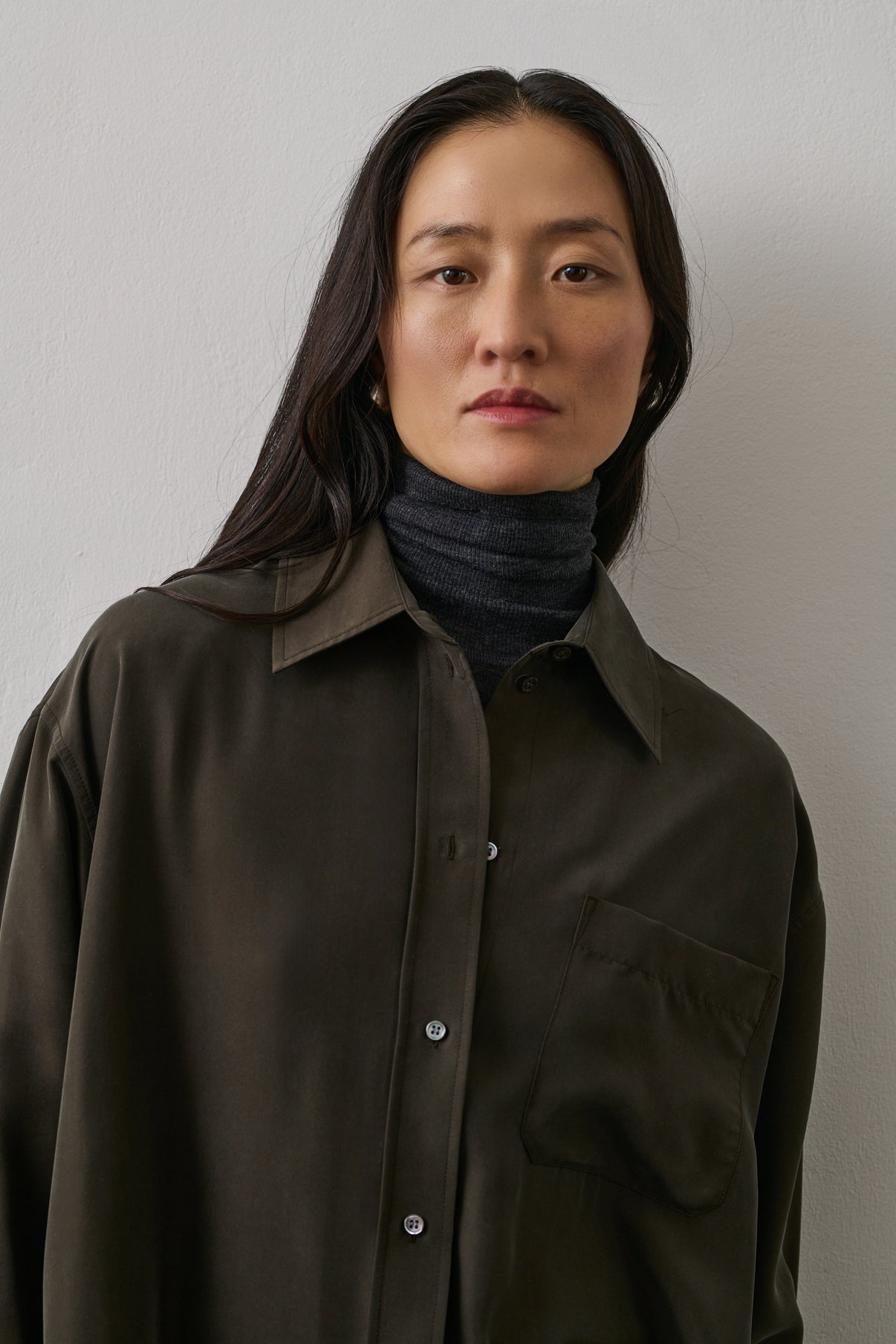 Robe Flora - Kaki Foncé - Soie - Femme vue 3