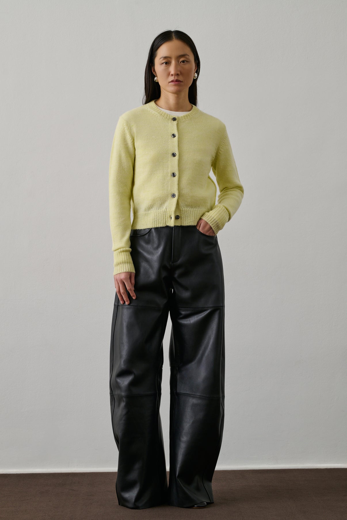 Cardigan Griffith - Jaune Acide - Laine - Femme vue 1