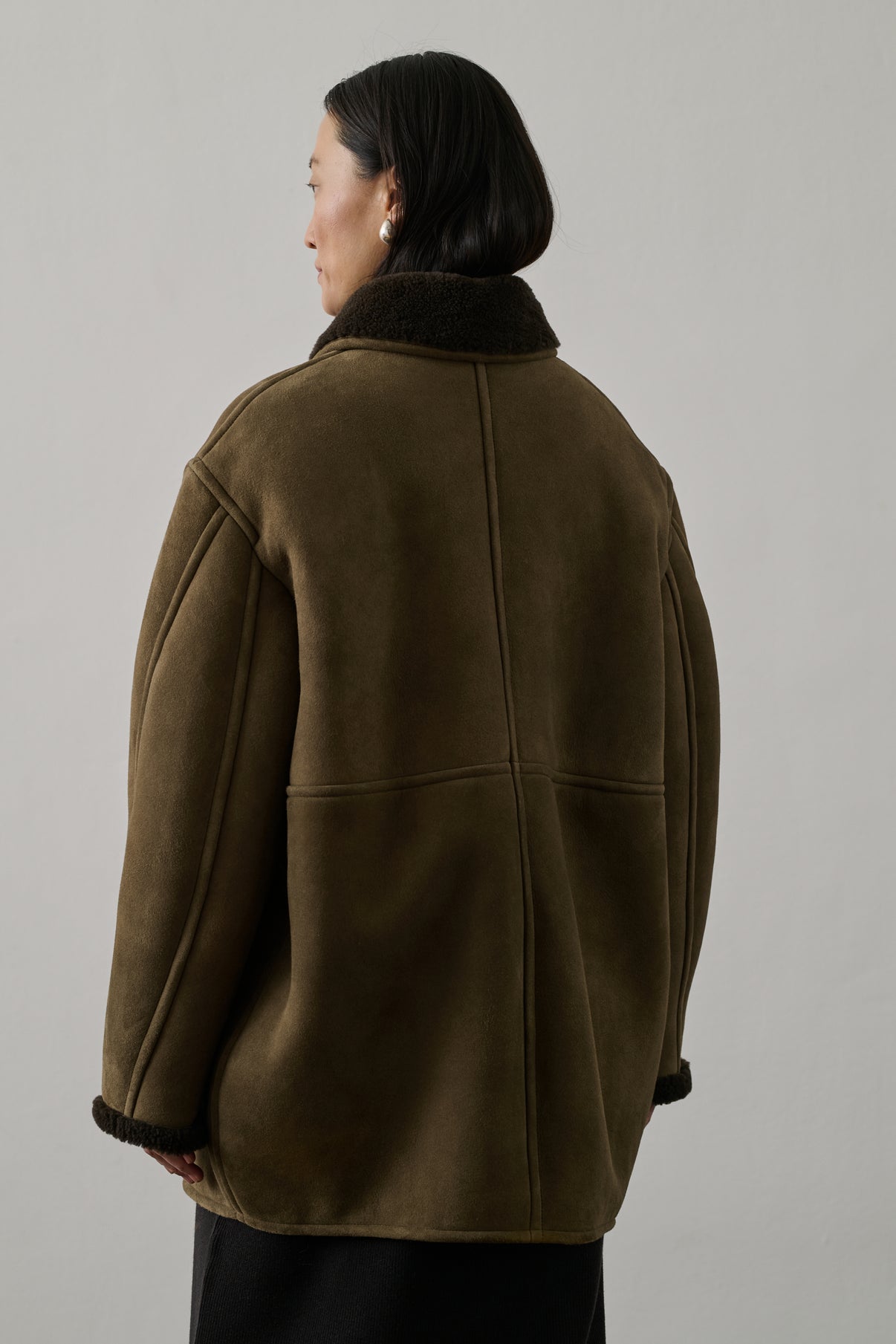 Manteau Breda - Taupe/Gris Foncé - Cuir - Femme vue 3