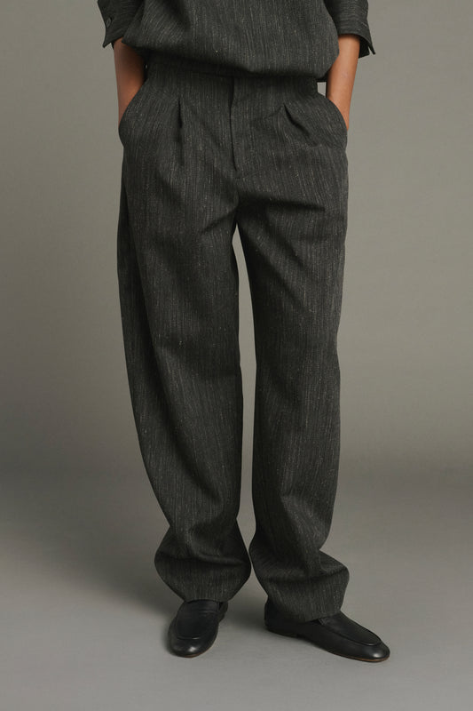 Pantalon Baptiste - Gris Anthracite - Laine - Femme