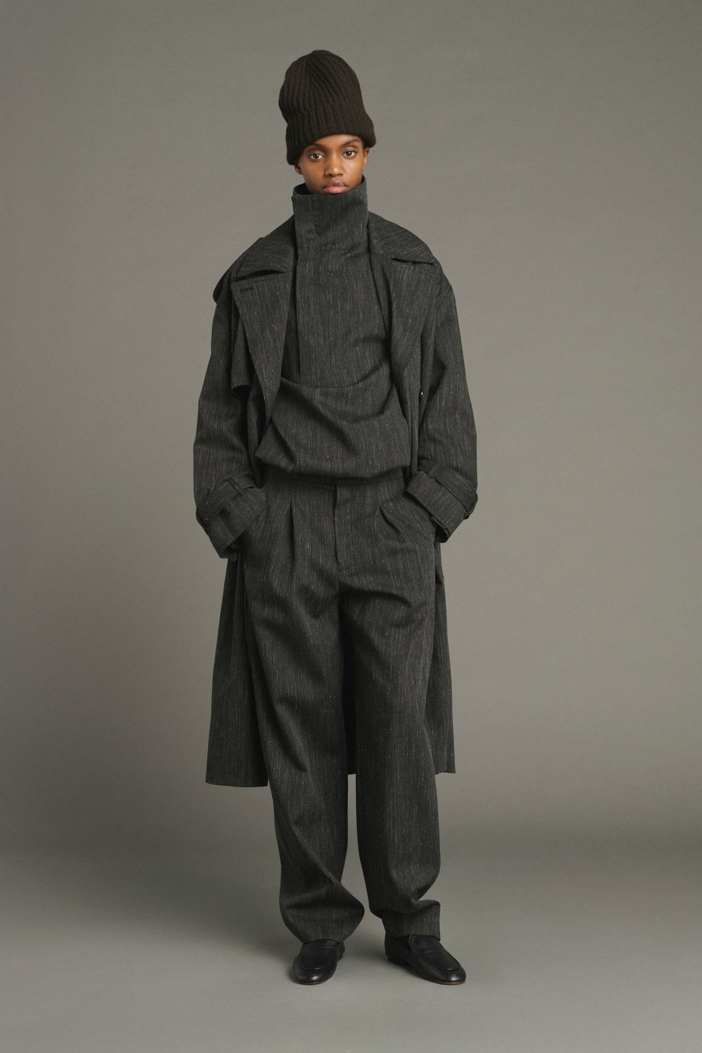 Trench Jourdain - Gris Anthracite - Laine - Femme