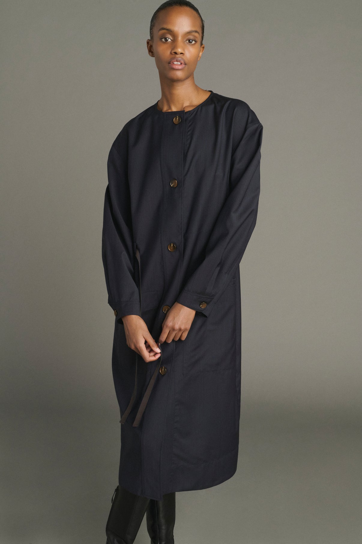Vestido Helie - Azul/Navy - Lana - Mujer vue 4