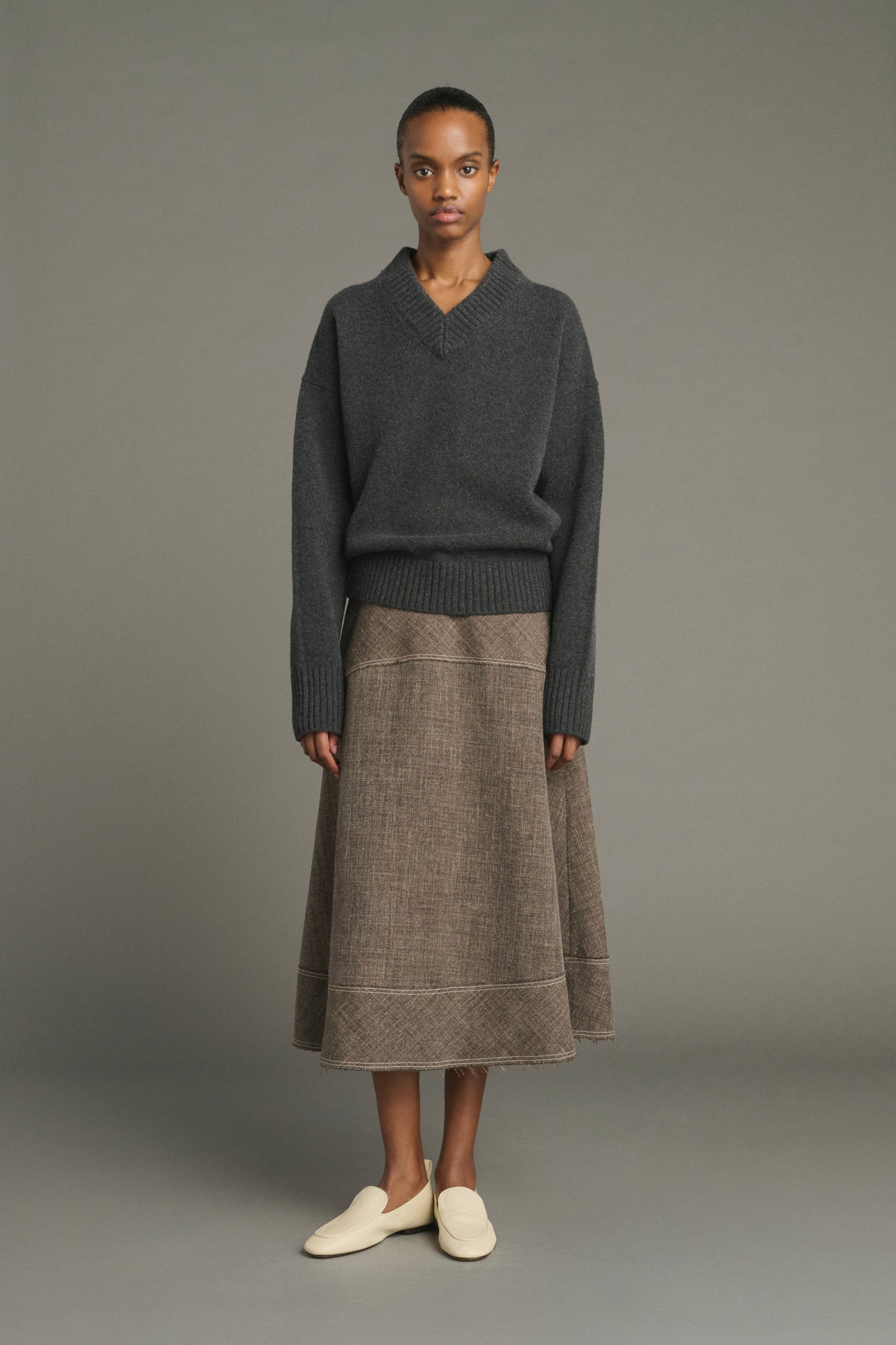 Skirt JANELLE Brown Heathered