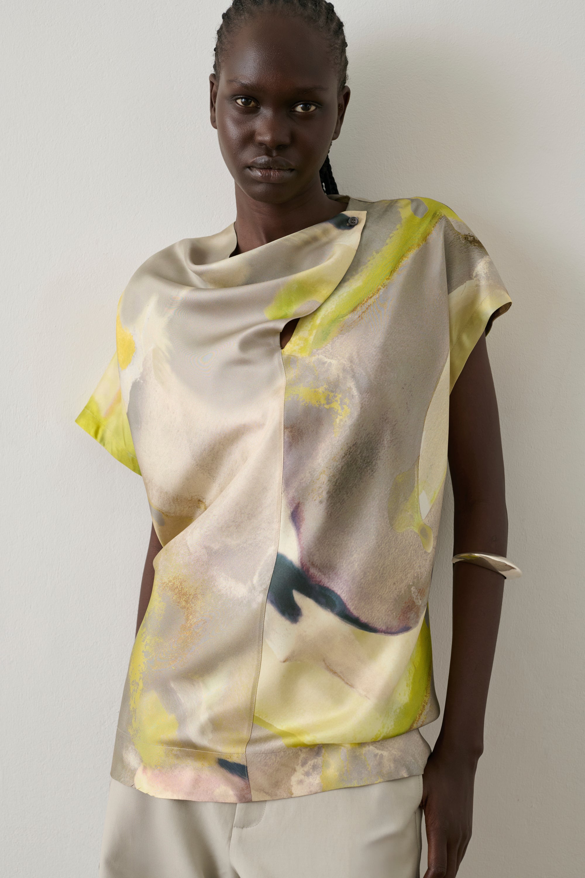 Heloise Yellow Heloise Blouse - Yellow Silk Sleeveless Women's - Soeur