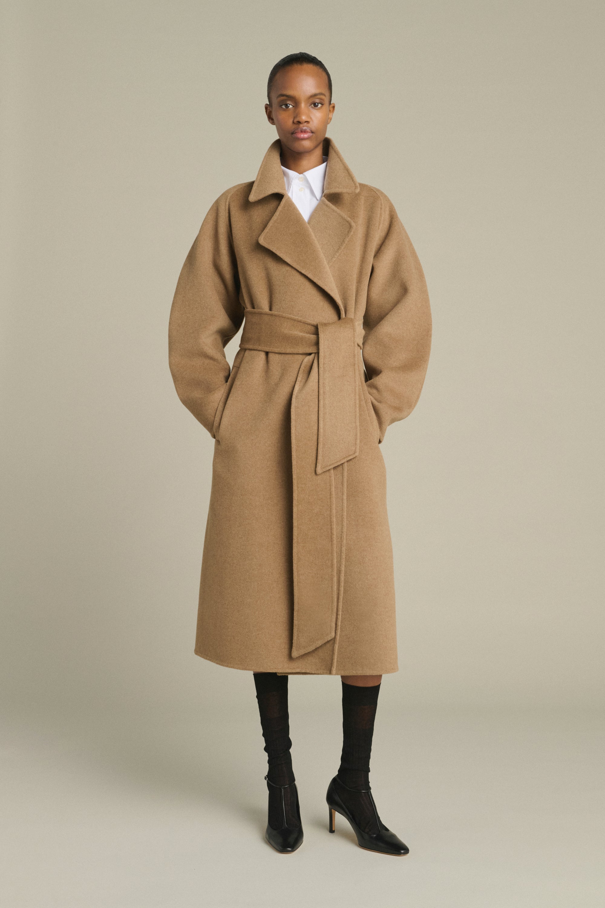 Coat HARVARD Camel Heathered