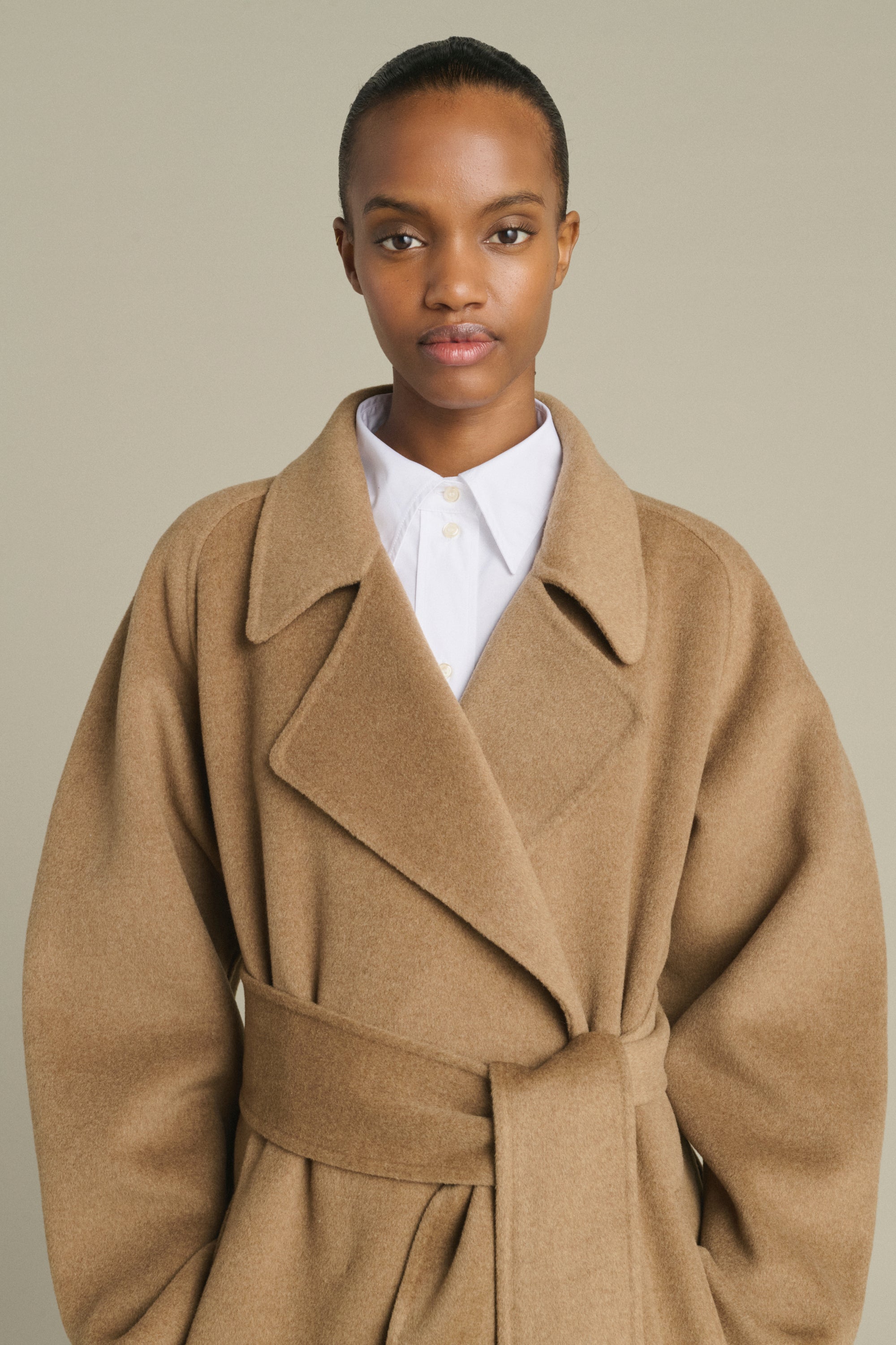 Coat HARVARD Camel Heathered