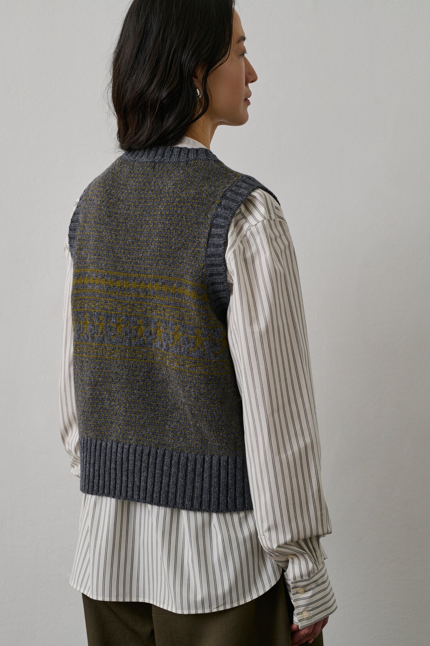 Pull Namaste - Gris/Olive - Laine - Femme