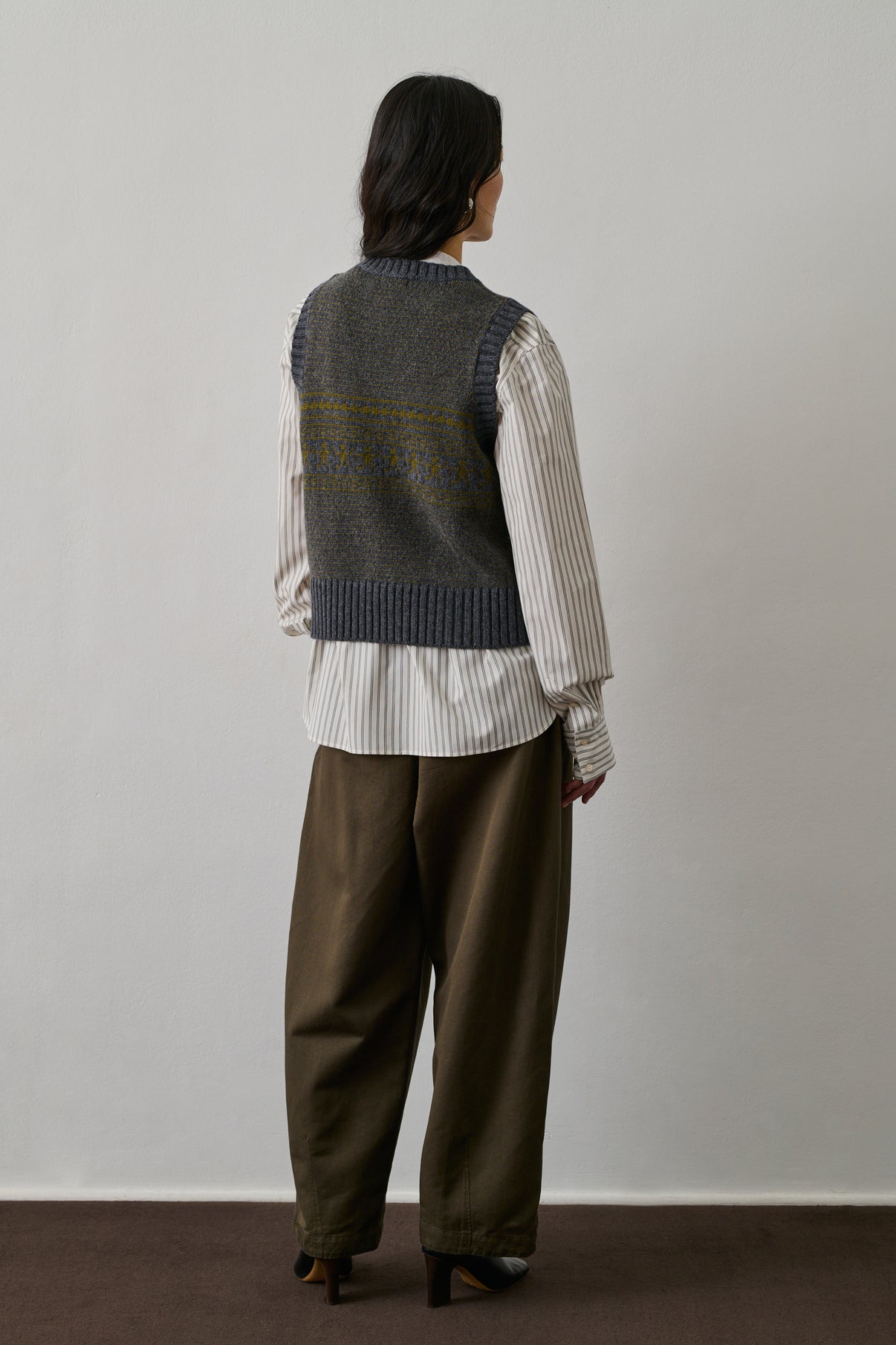 Pull Namaste - Gris/Olive - Laine - Femme vue 2