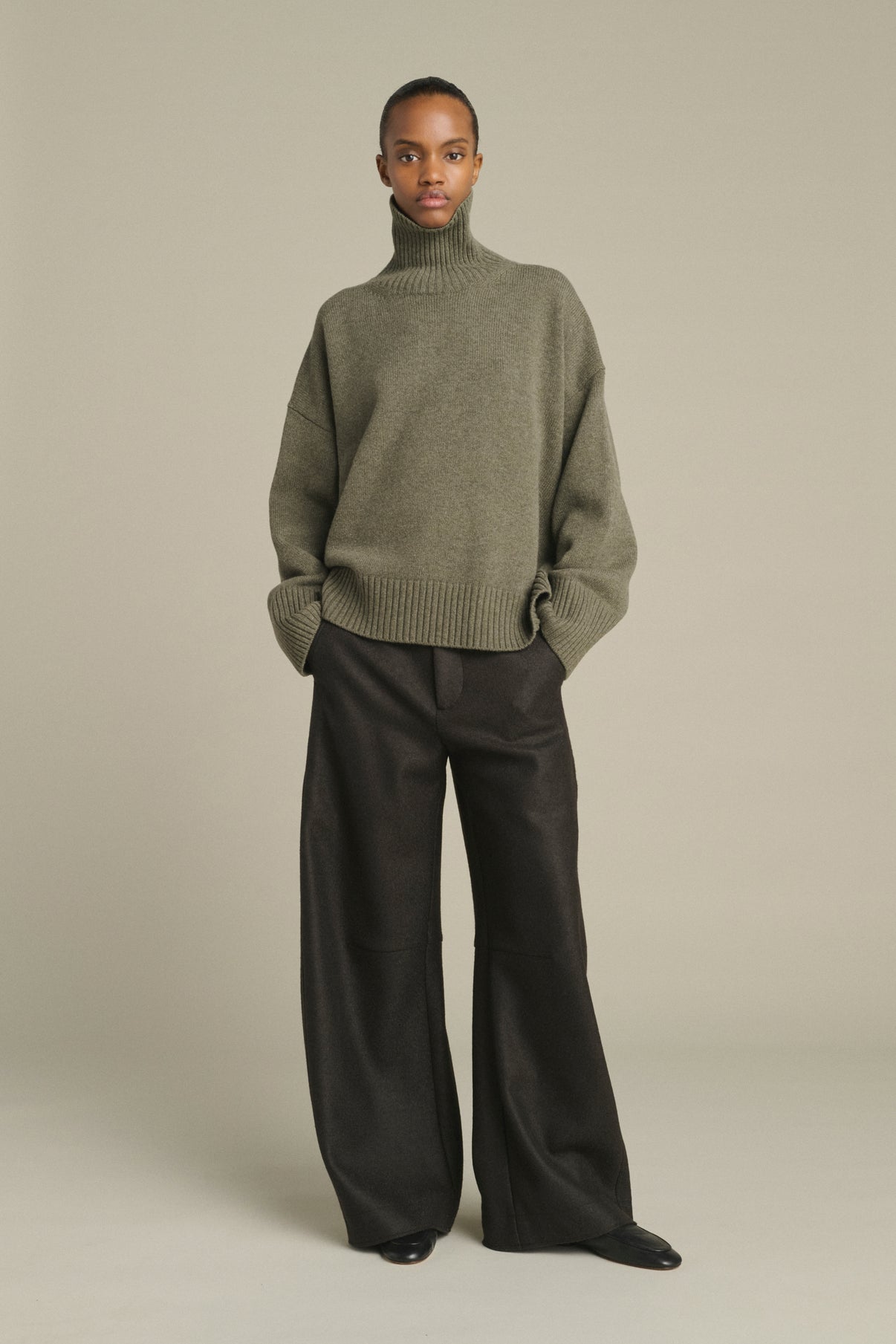 Jersey William - Gris jaspeado - Lana merino - Mujer vue 1