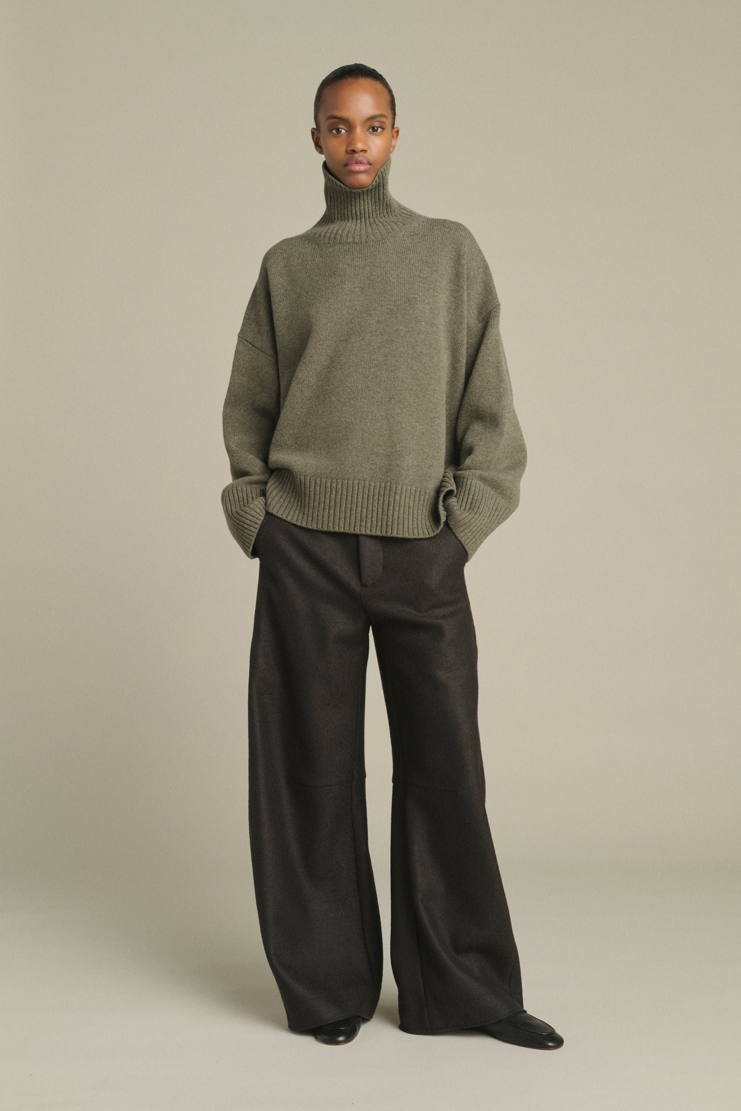 Jersey William - Gris jaspeado - Lana merino - Mujer