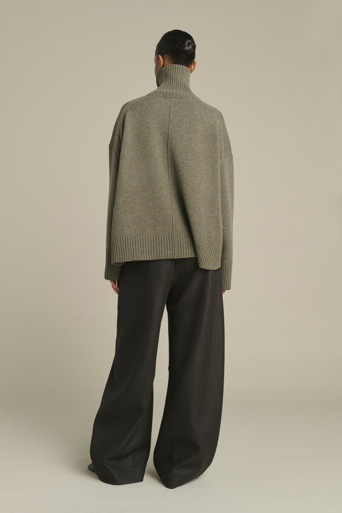 Jersey William - Gris Jaspeado - Lana Merino - Mujer