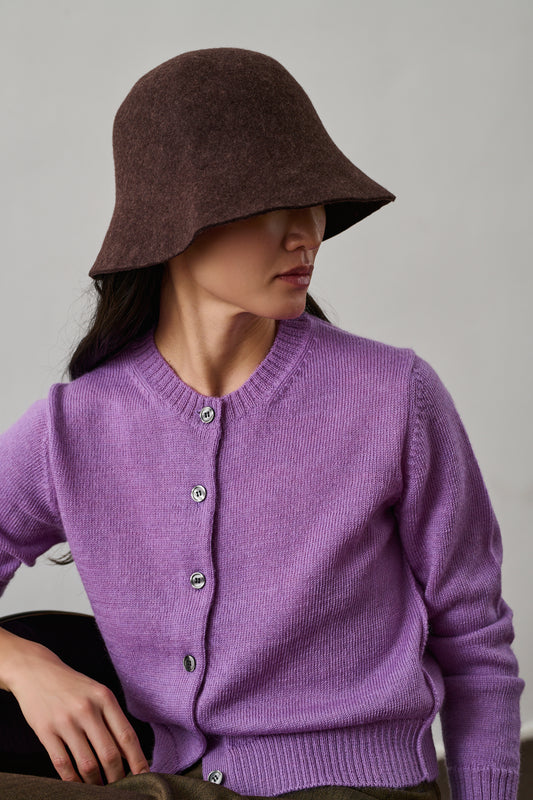Cardigan Griffith - Lilas - Laine - Femme