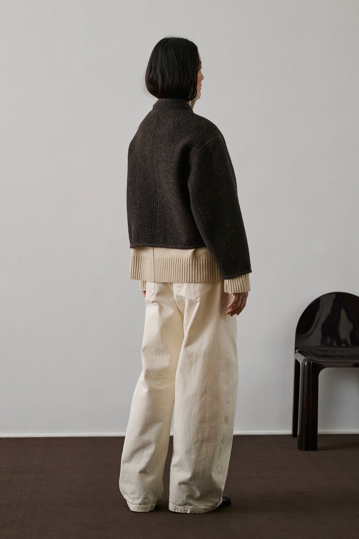 Veste Olympe - Marron Chiné - Laine - Femme vue 2