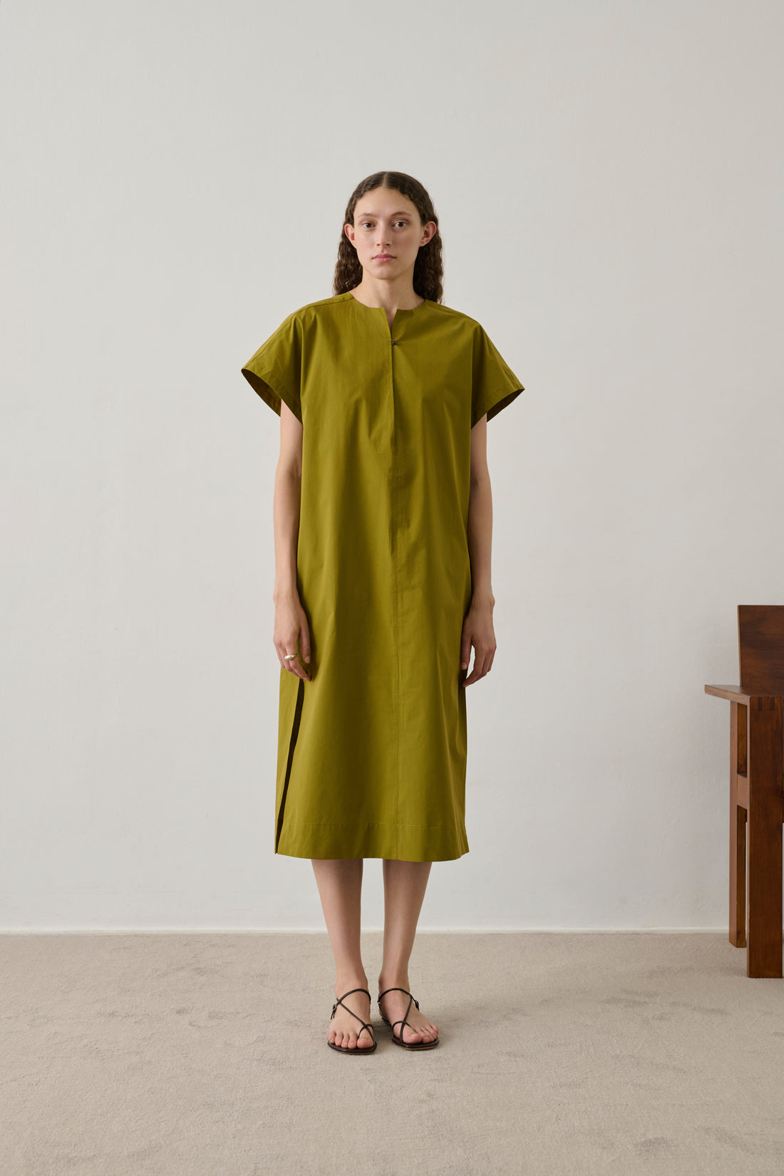 green womens dress Ianni - Olive Cotton With Tank Top white cotton lace dress AJTQTH Princess Dress for Accessory size:Medium