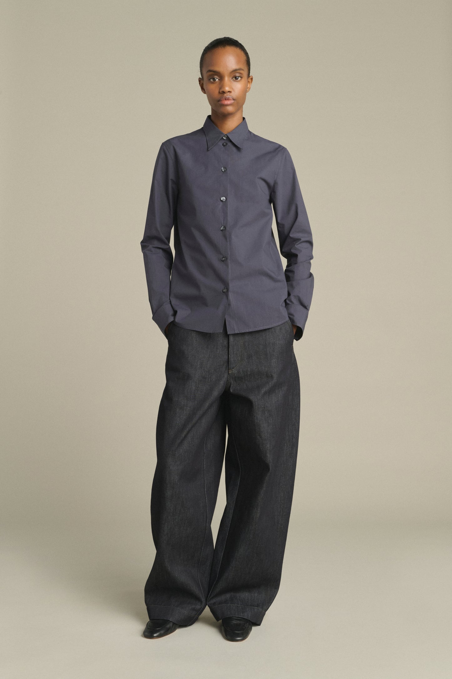 Camisa Lavinia - Azul Noche - Algodón - Mujer