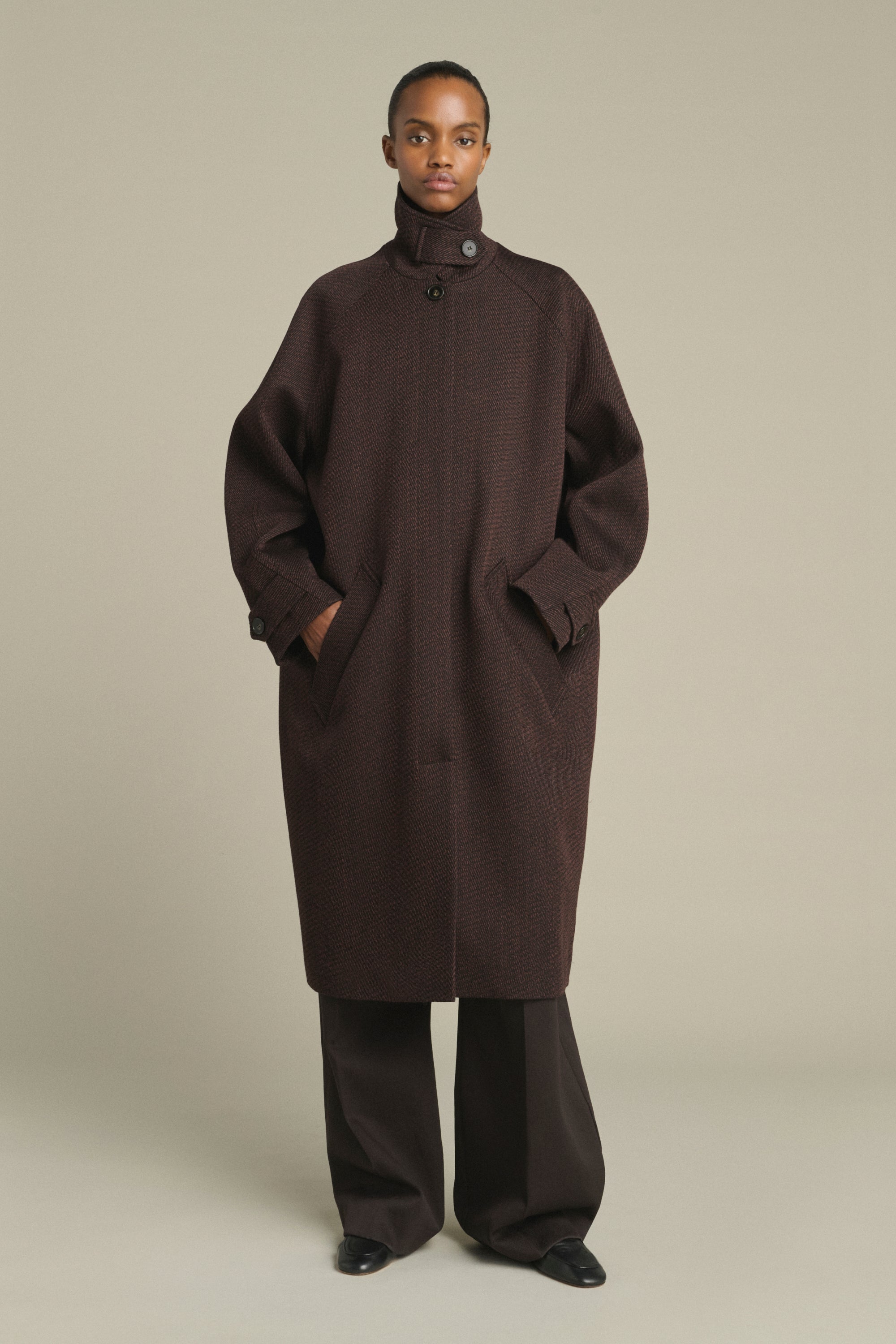 Coat LEANDRE Brown/Black