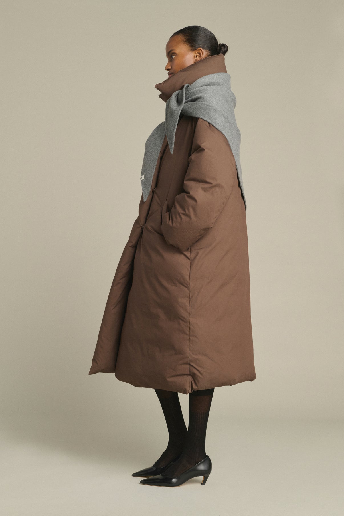 Capa Jamelia - Gris Claro - Lana - Mujer vue 2