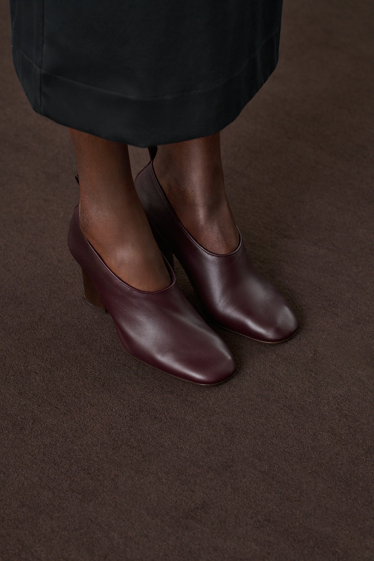 Escarpins Thea - Bordeaux Foncé - Cuir - Femme vue 2