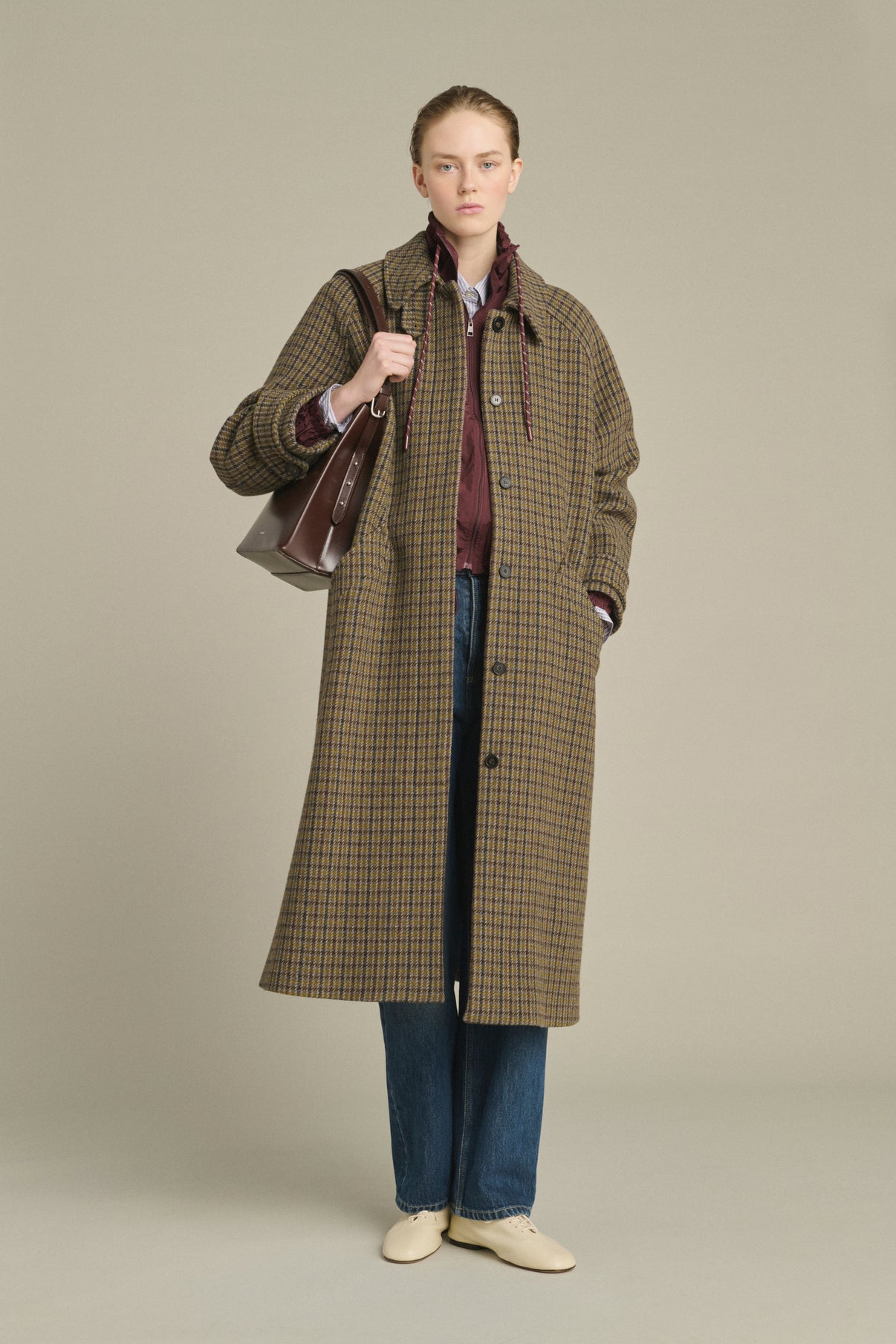 Manteau Berlin - Gris/Kaki - Laine - Femme vue 1