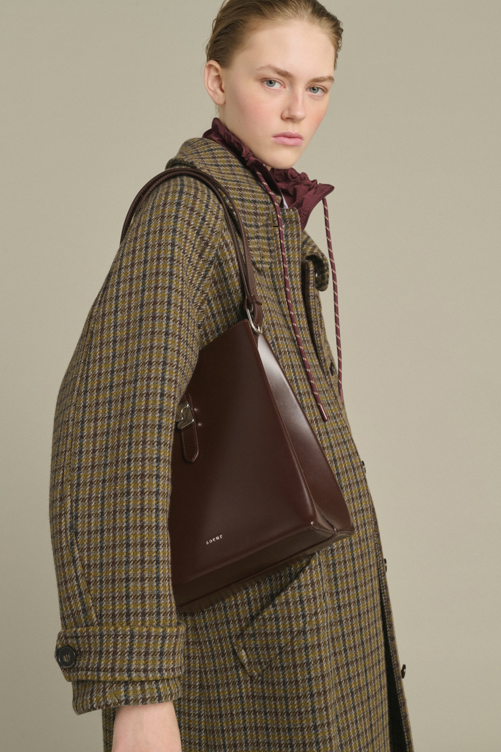 SAC BELLO Warm Brown Clasp Silver-Tone