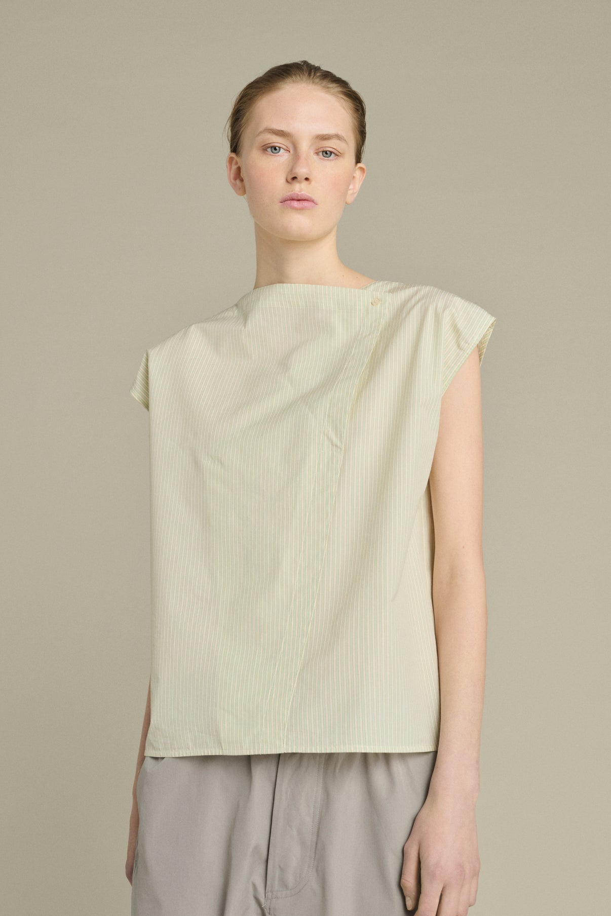 Blouse Lorena - Vert/Écru - Coton - Femme vue 1
