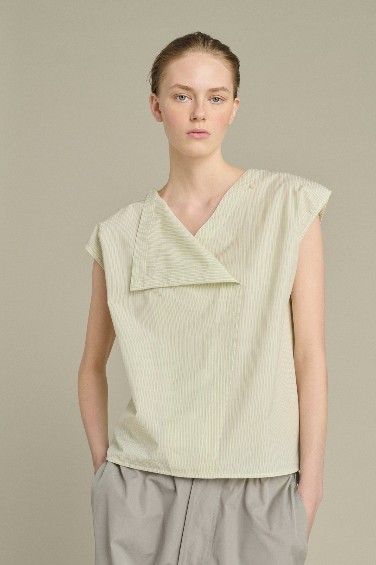 Blouse Lorena - Vert/Écru - Coton - Femme
