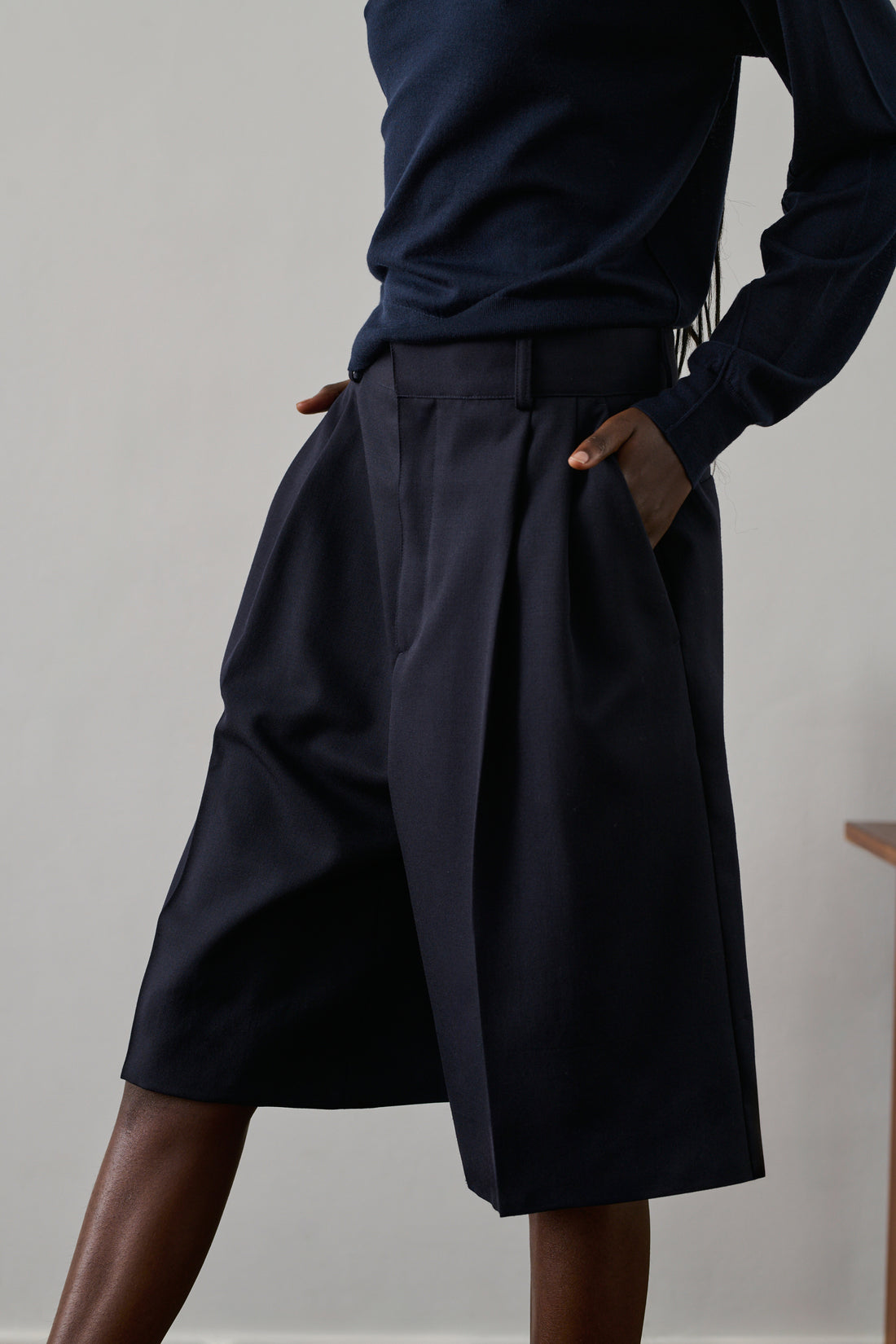 Bermuda Foster - Bleu Nuit - Laine - Femme