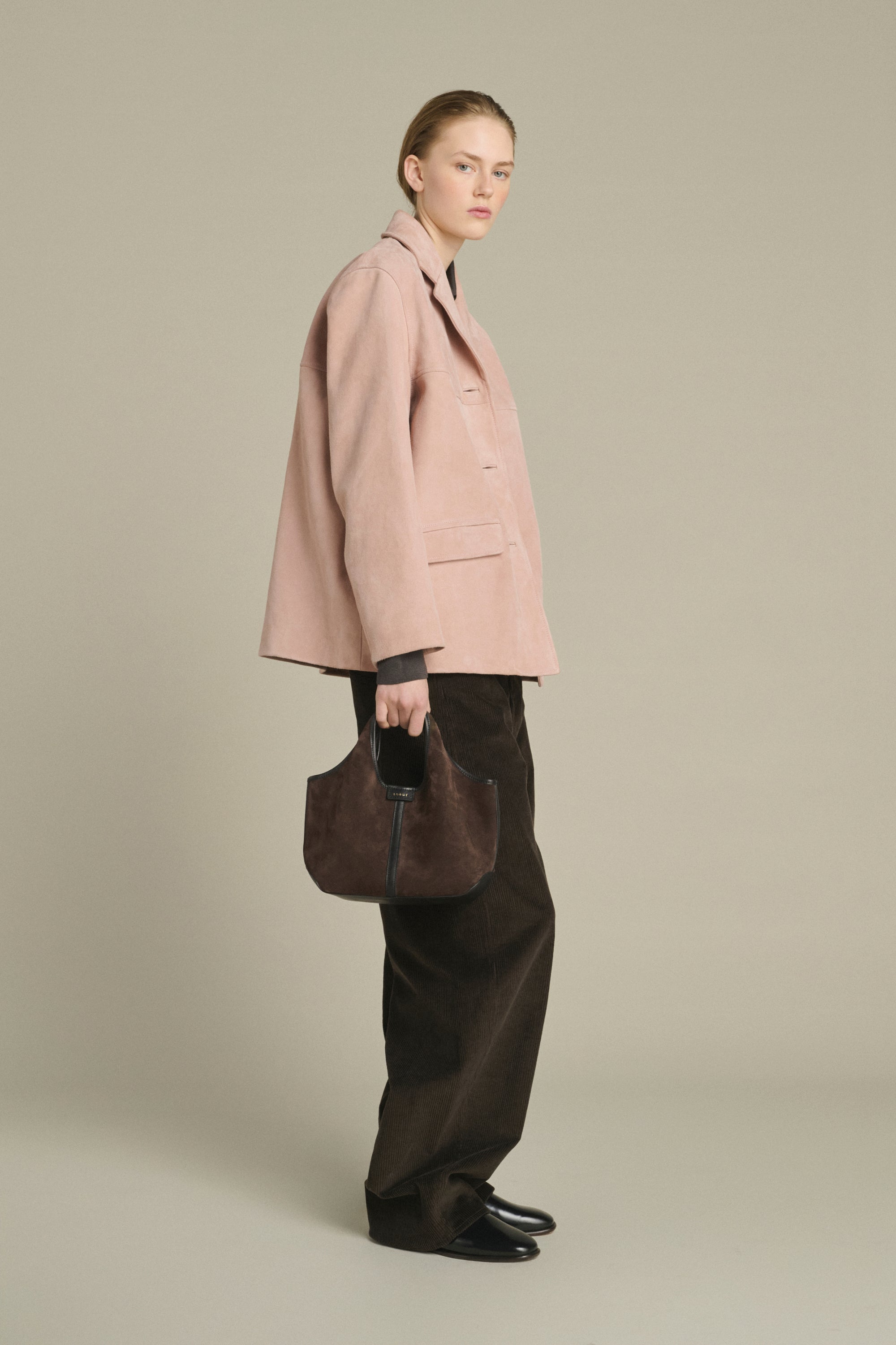 SAC DOUCE MINI Dark Brown Split Leather