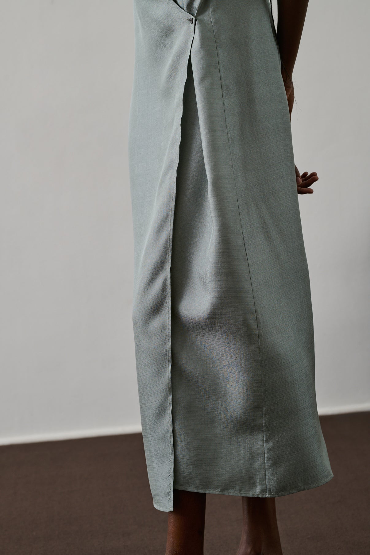 Robe Foggia - Bleu Glacé Foncé - Soie - Femme vue 5