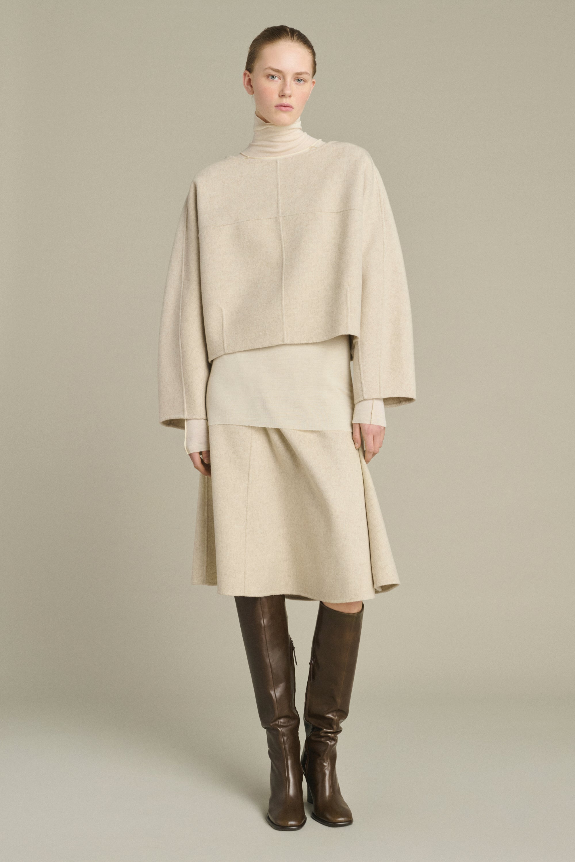 Skirt KELYA Ecru/Gray