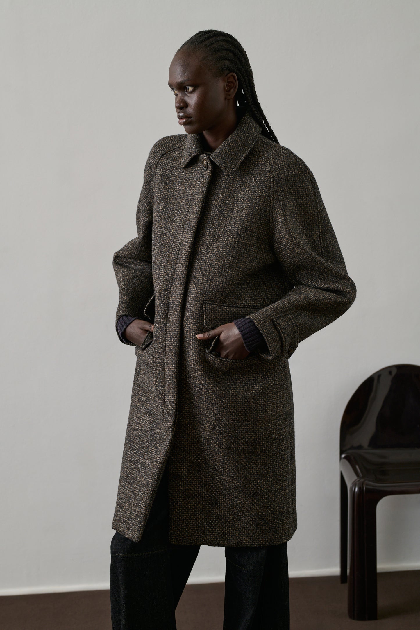 Simba Coat Brown/Black Wool Woman - Main Image