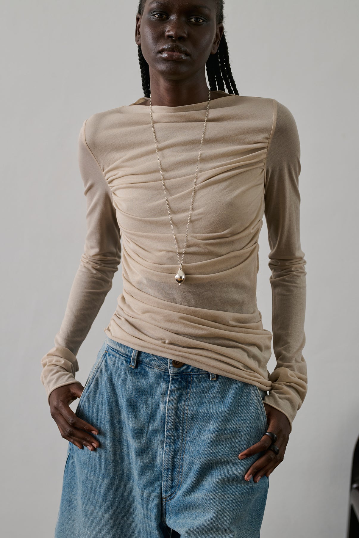 Tee-Shirt Gaia - Mastic - Coton - Femme vue 1