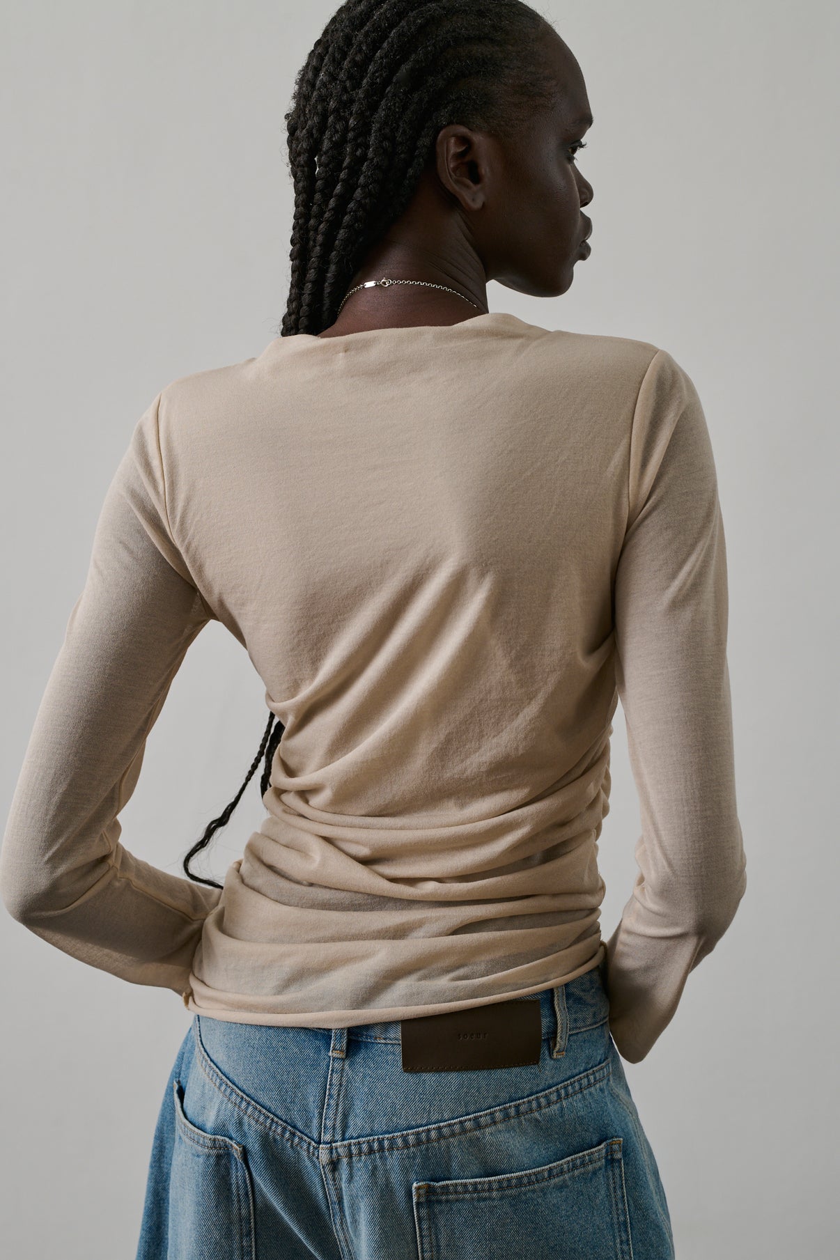 Tee-Shirt Gaia - Mastic - Coton - Femme vue 3