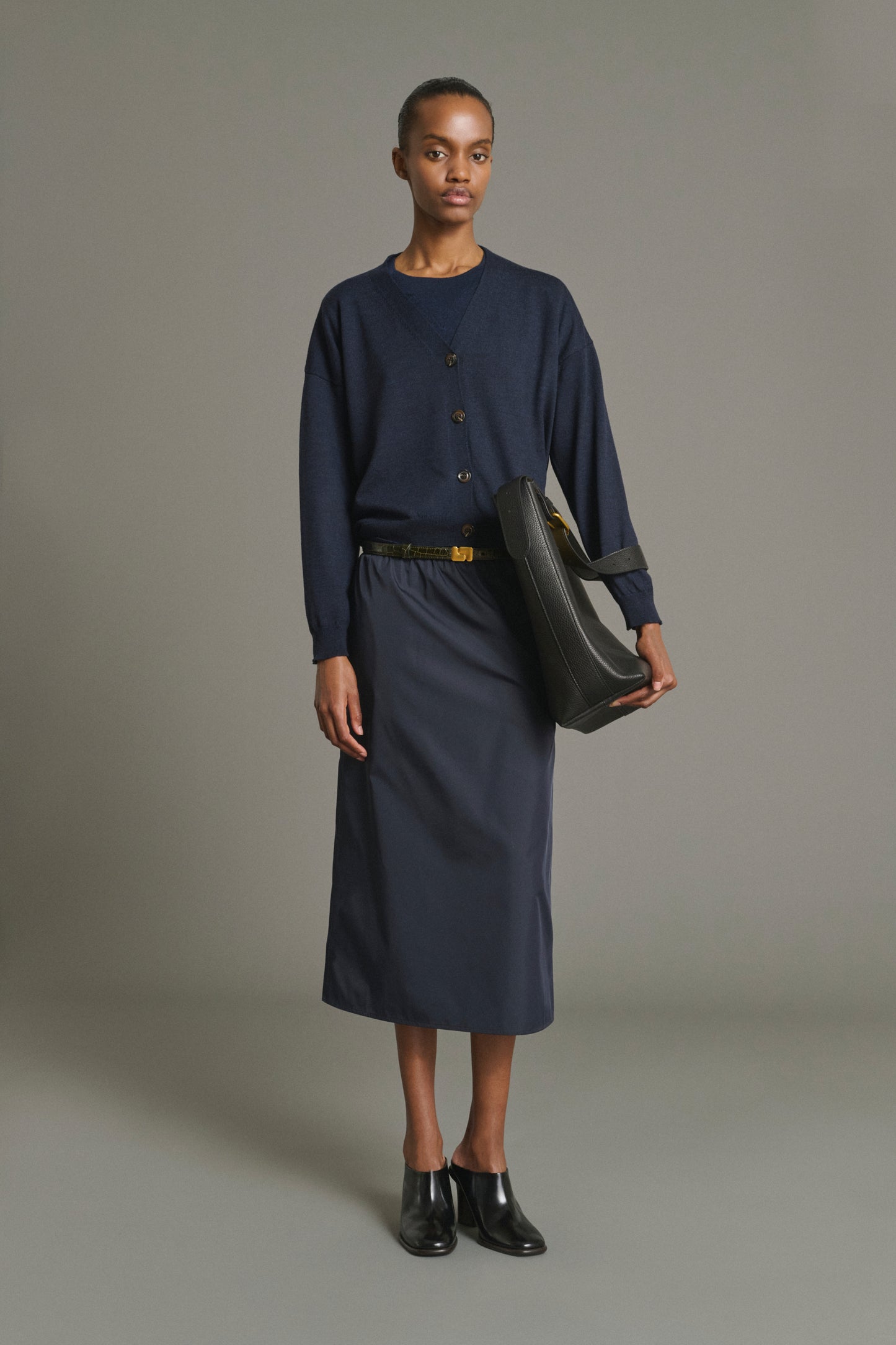 Cardigan Idem - Navy Laine Mérinos Femme - Soeur