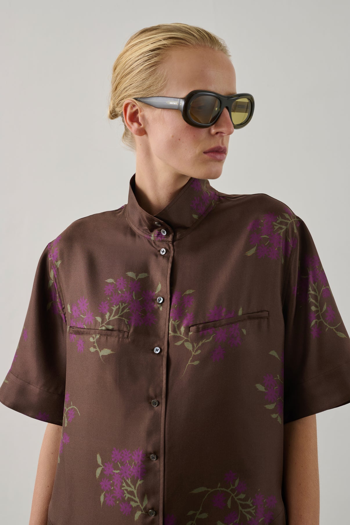 Robe Witty - Marron/Violet - Soie - Femme vue 3