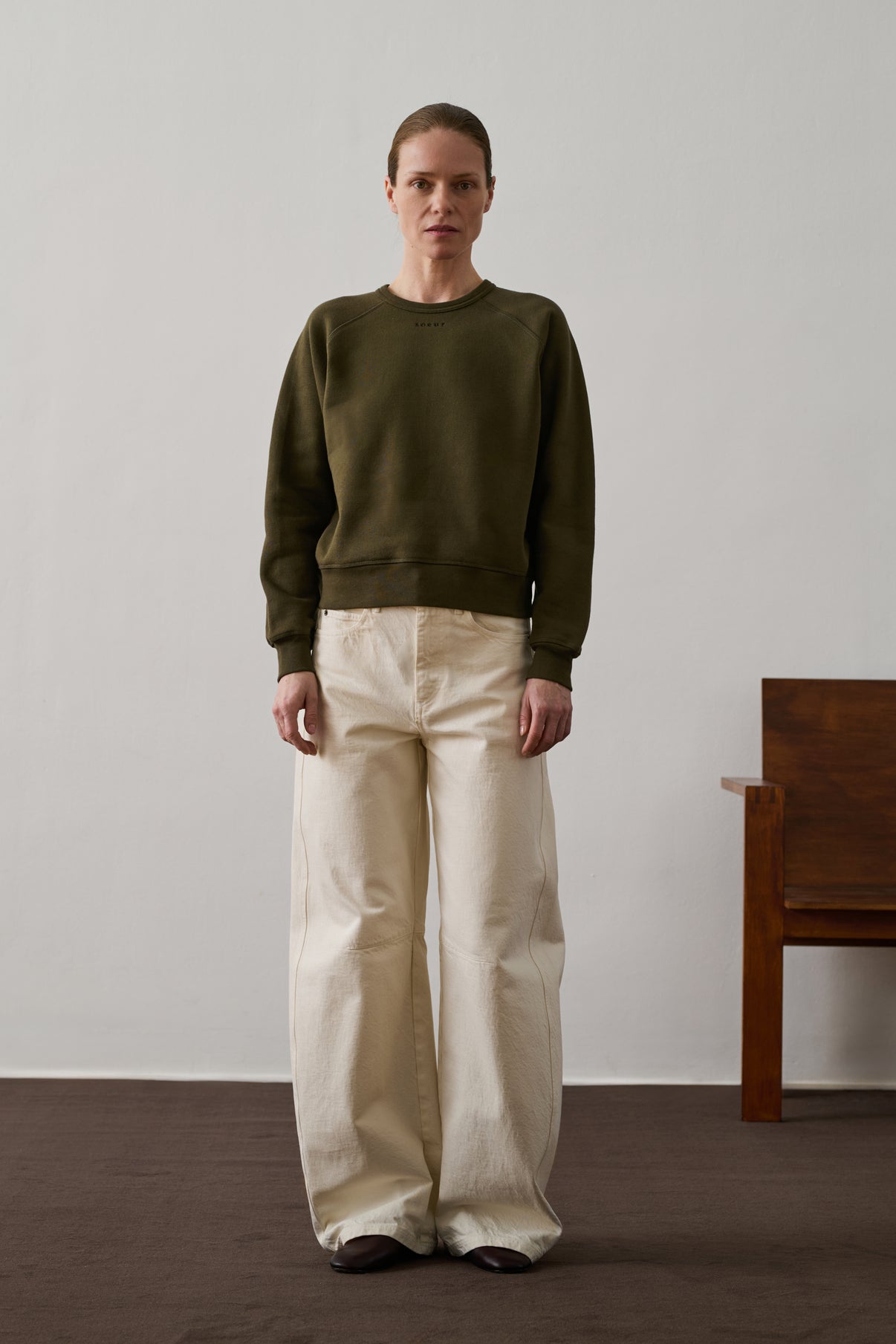 Sweatshirt Artemis - Kaki Foncé - Coton - Femme vue 1