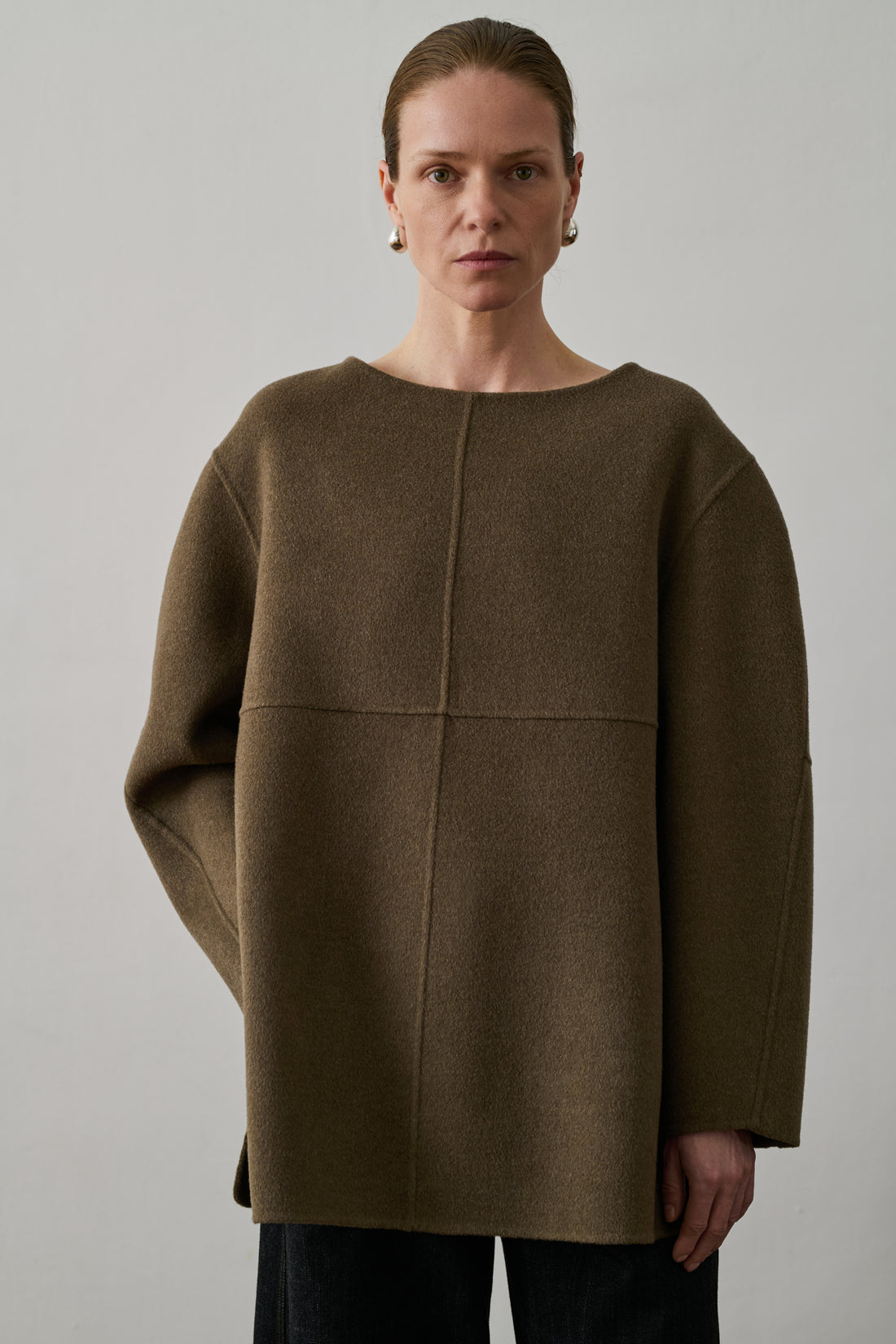 Valerianne Pullover Beige/Grey Wool Woman