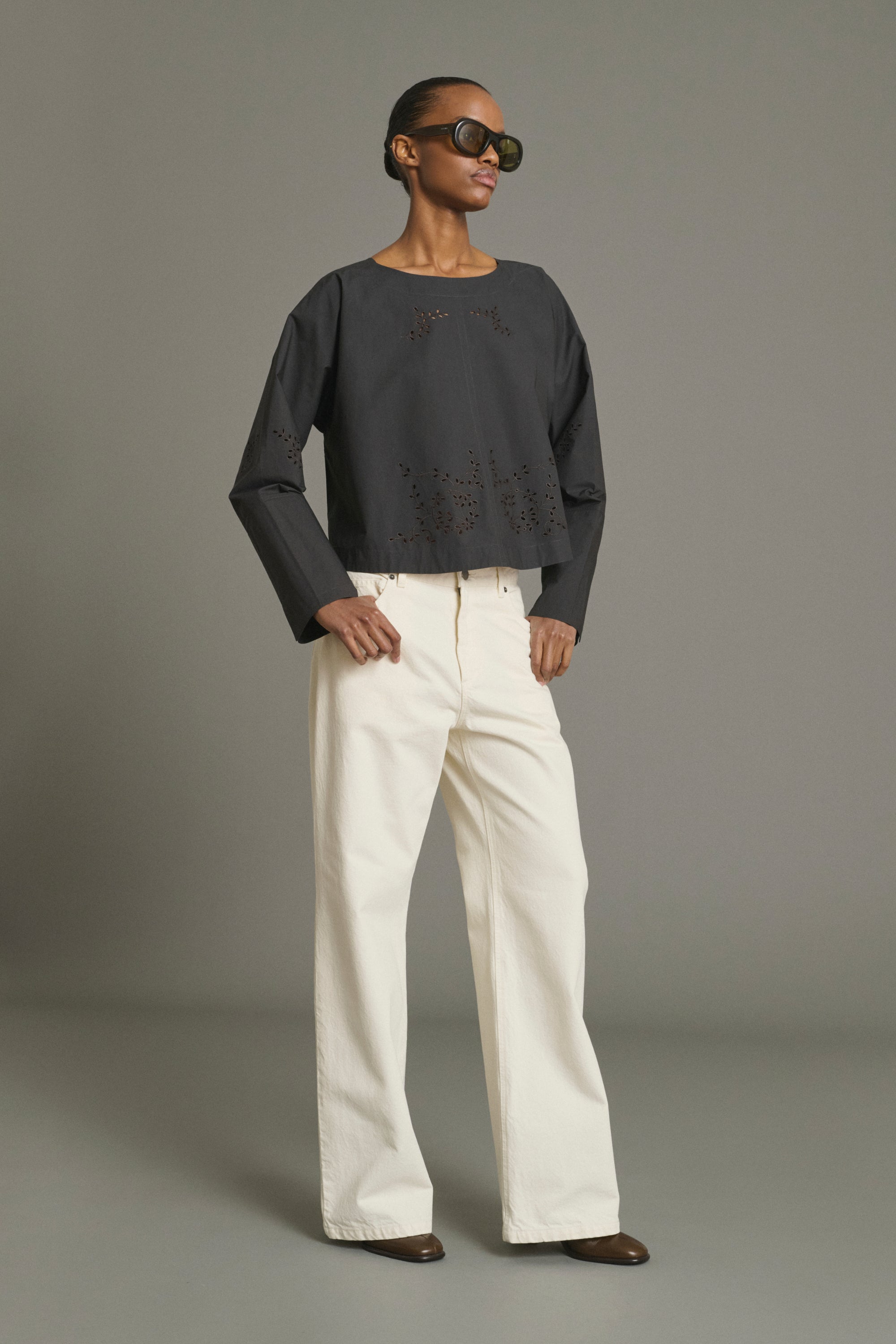 Blouse HANSEL Charcoal Gray