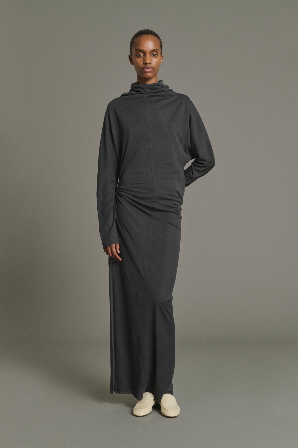 Robe Lola - Gris Anthracite - Coton - Femme vue 1