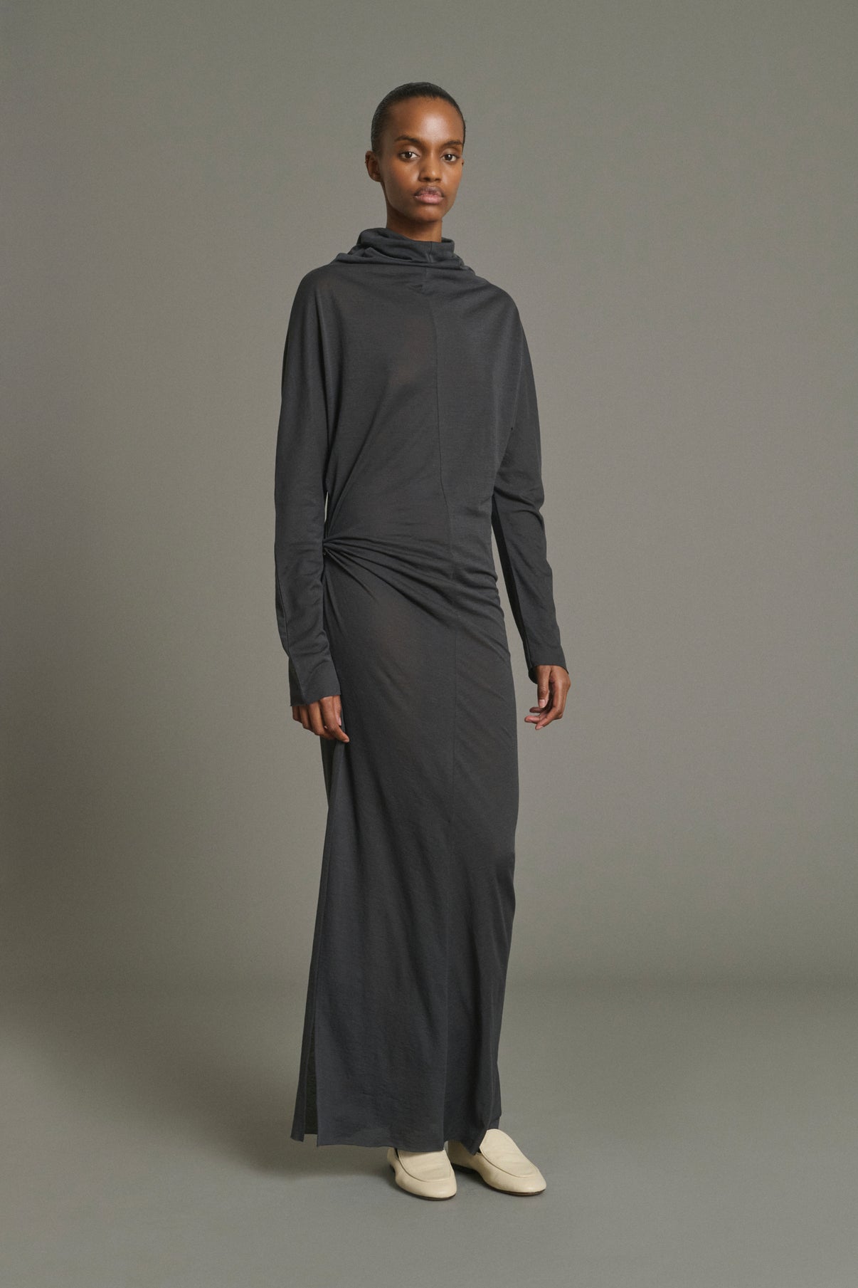 Robe Lola - Gris Anthracite - Coton - Femme vue 2