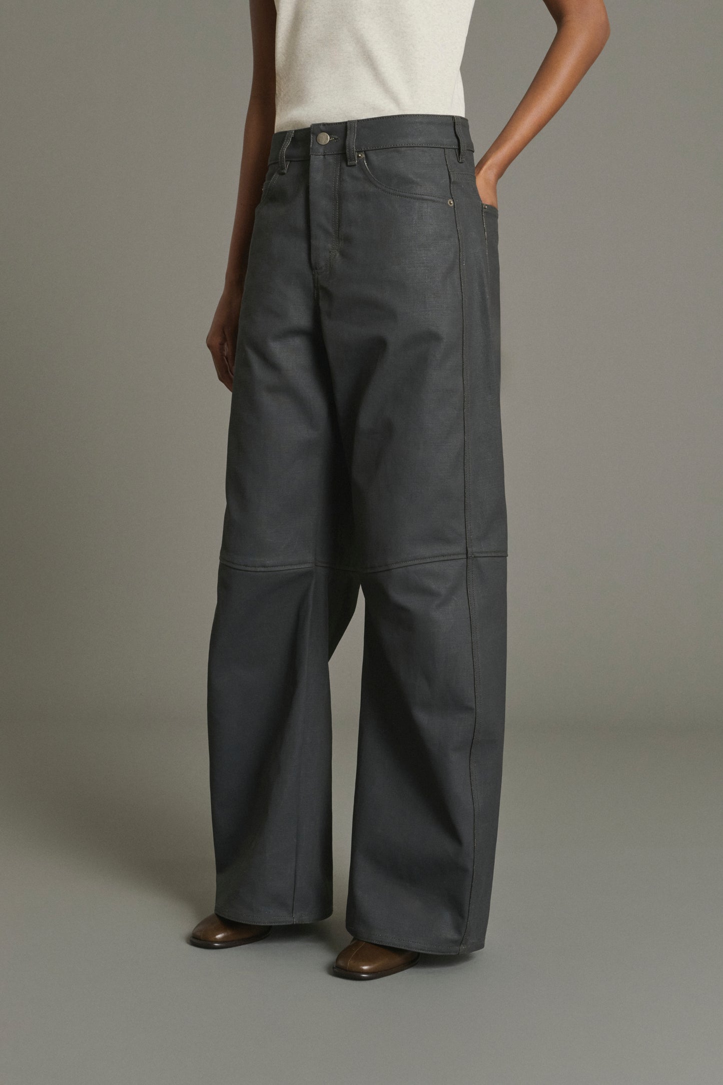 Vaqueros Jackson - Gris - Coton - Mujer