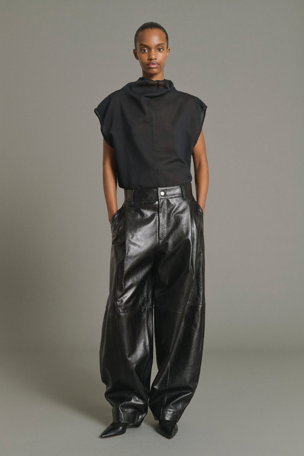 Pantalón Julien - Negro - Cuero - Mujer vue 1