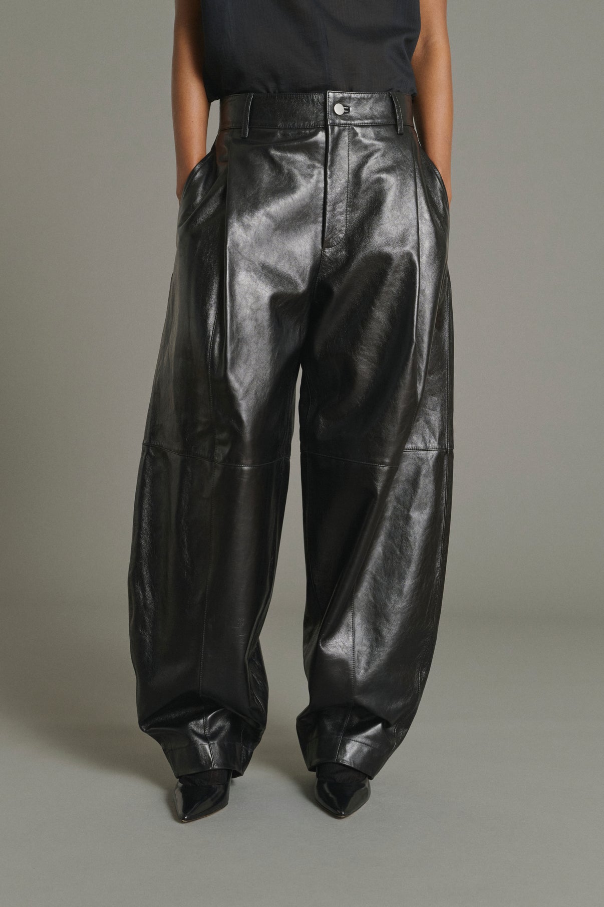 Pantalón Julien - Negro - Cuero - Mujer vue 3